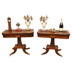 Period Regency Card Tables Games Brass Inlay 1810