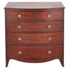Retro Period Regency Chest Drawers Bow Front Mahogany