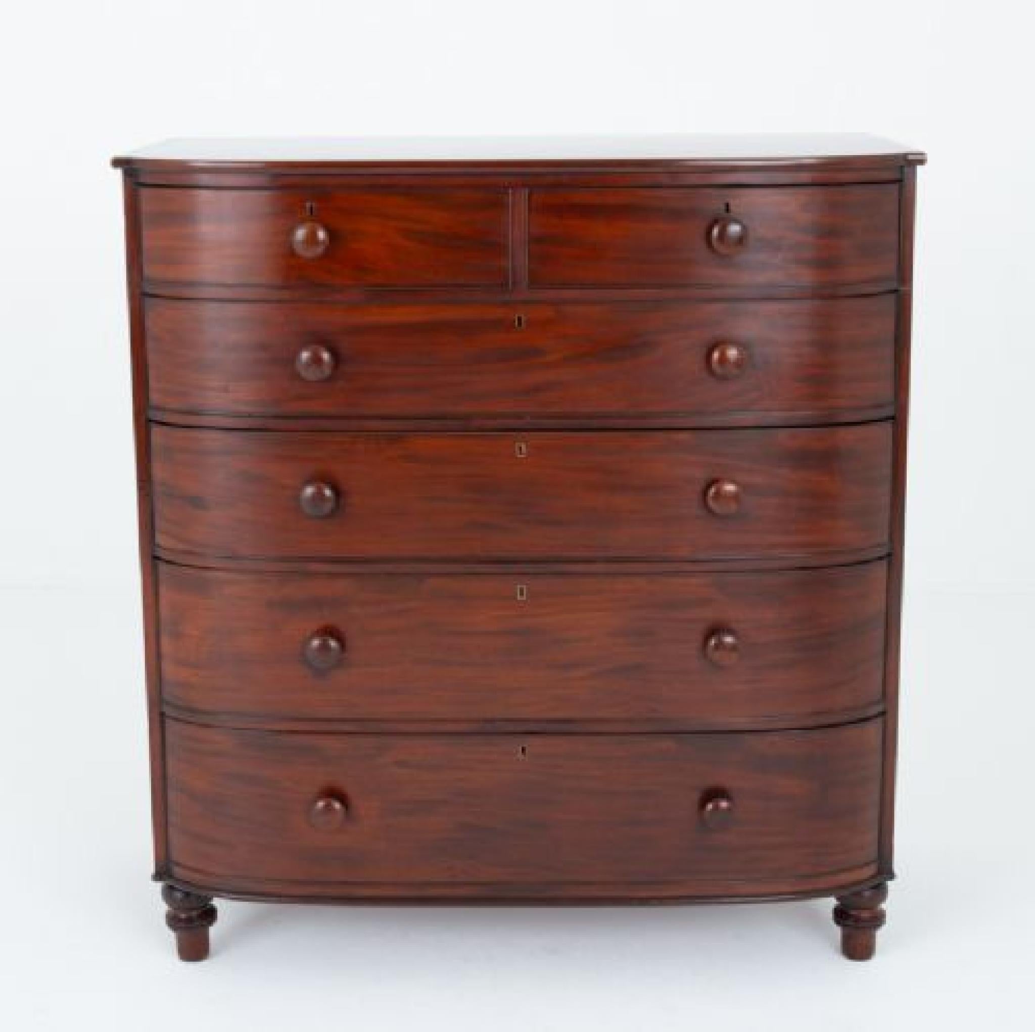 Period Regency Chest Drawers D Front Commode Mahogany For Sale 1