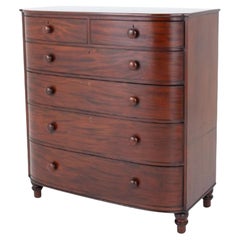 Commode d'époque Regency Chest Drawers D Front Commode Mahogany