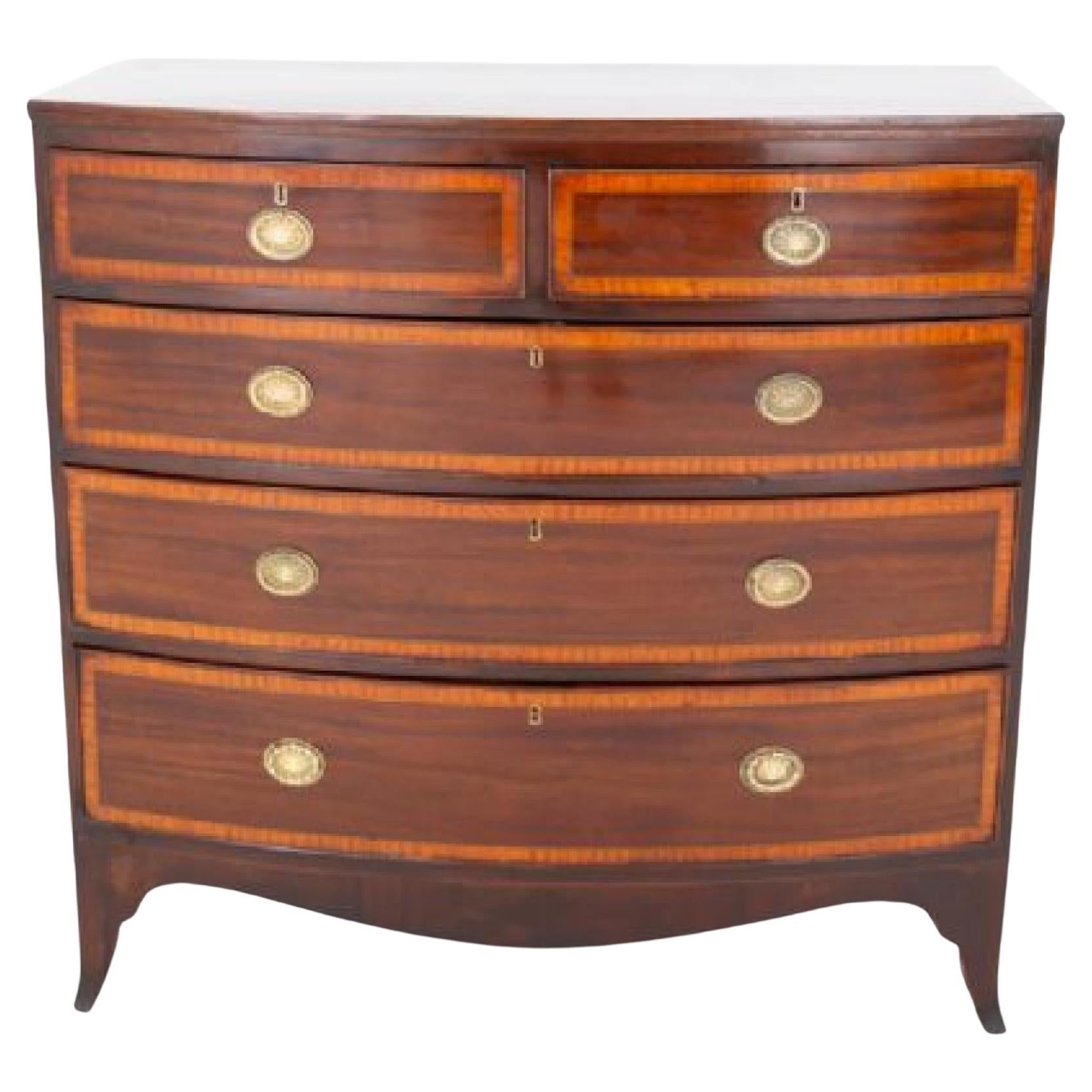 Period Regency Chest of Drawers Mahogany Bow Front 1830