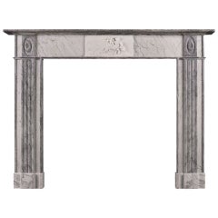 Period Regency Fireplace Mantel in Statuary, Bardiglio and Carrara Marble