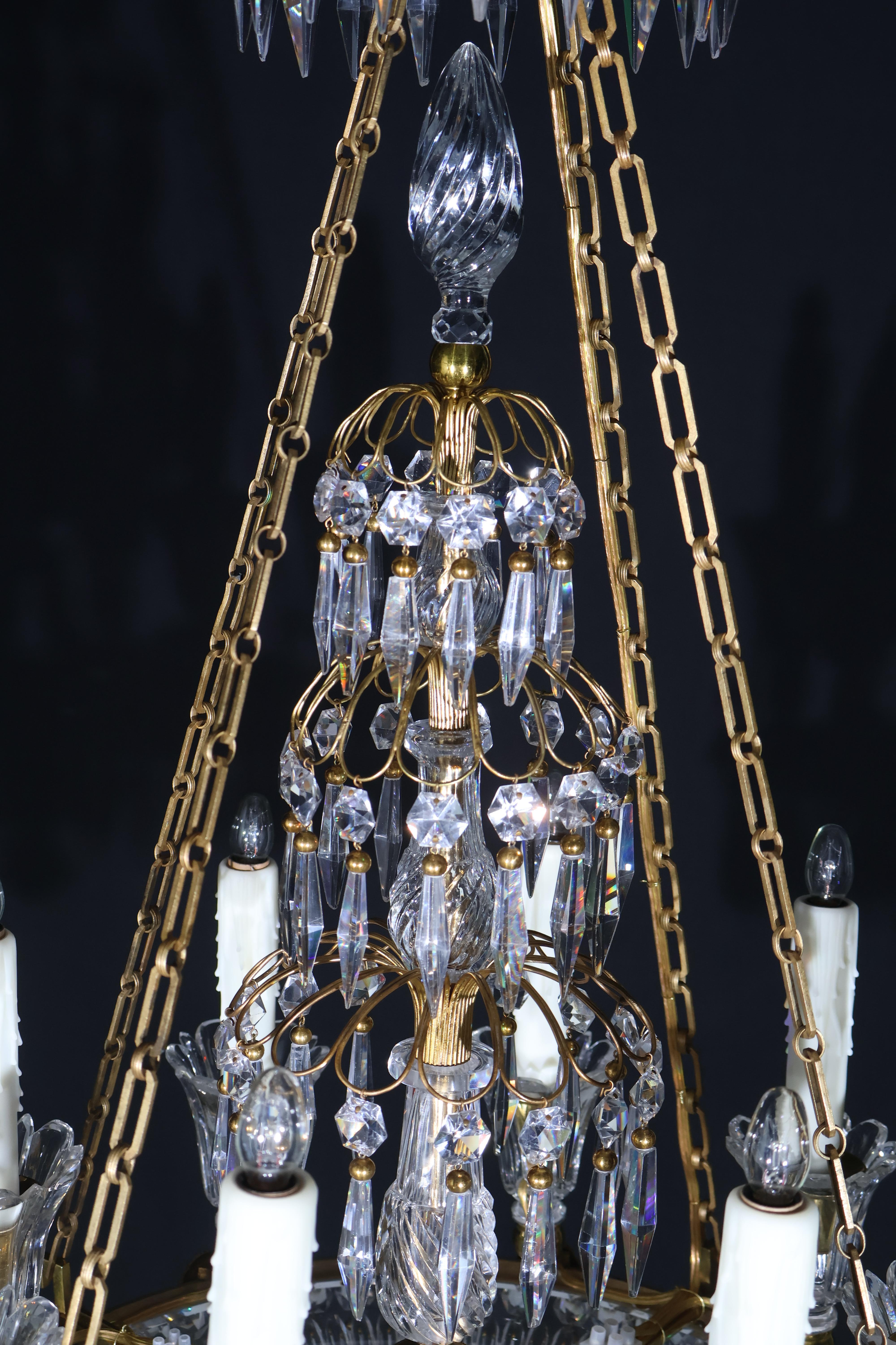 Plat d'époque Régence en bronze doré et cristal en vente 2
