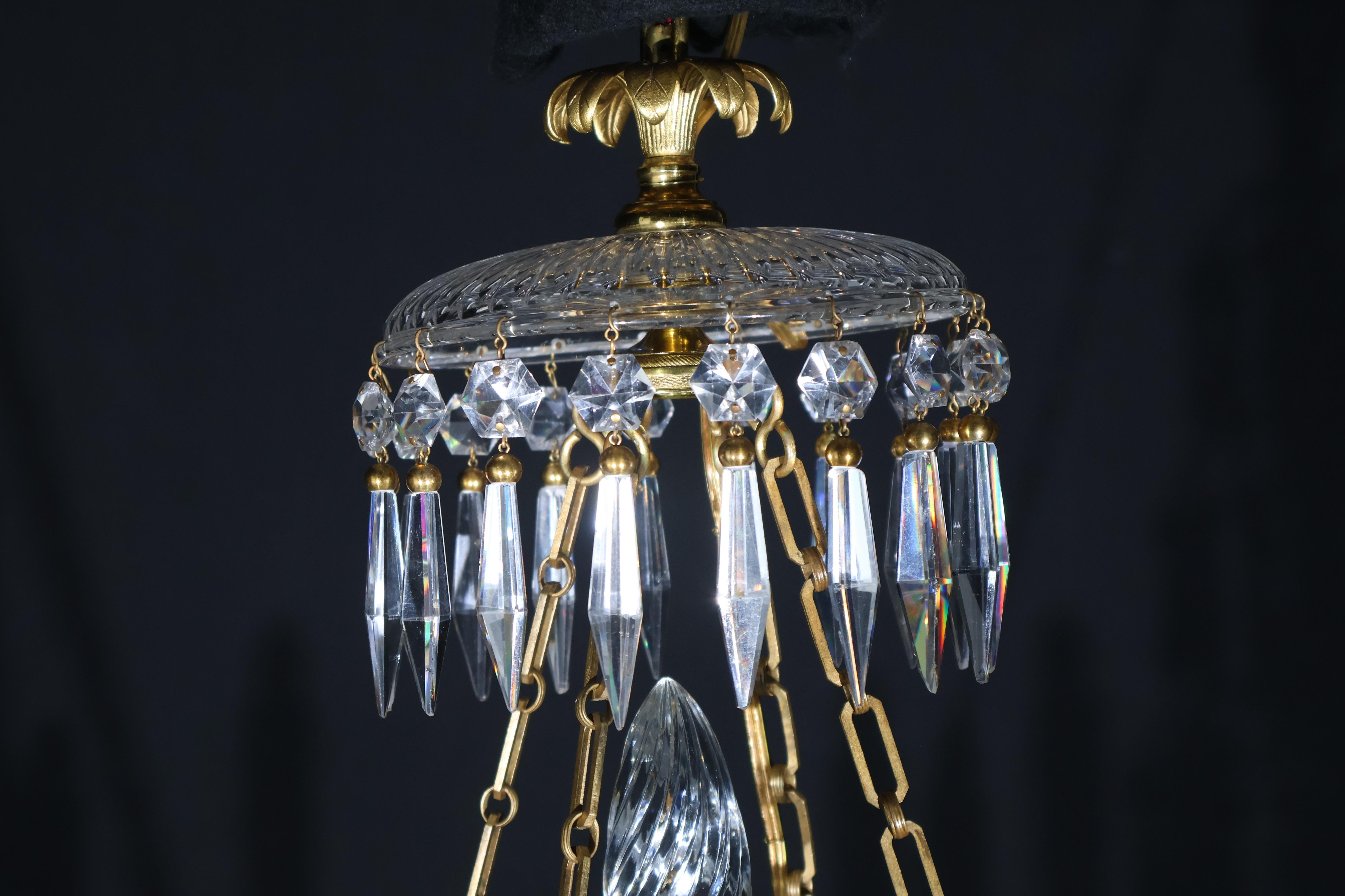 Regency Plat d'époque Régence en bronze doré et cristal en vente