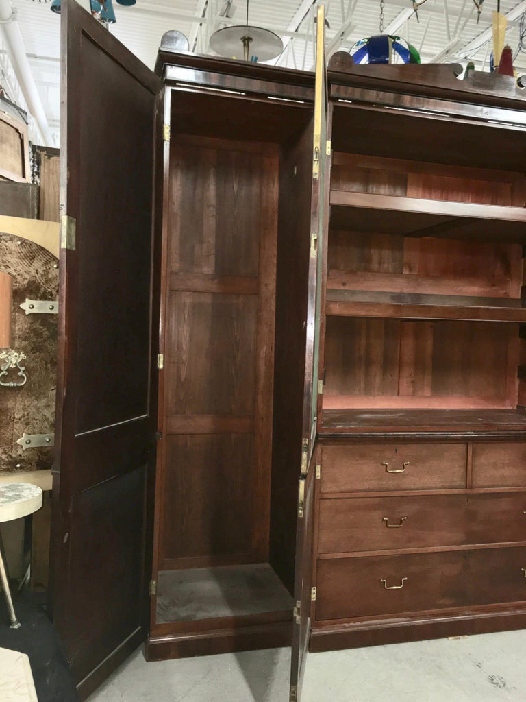 Period Regency Mahogany Armoire Wardrobe Linen Press For Sale at 1stdibs