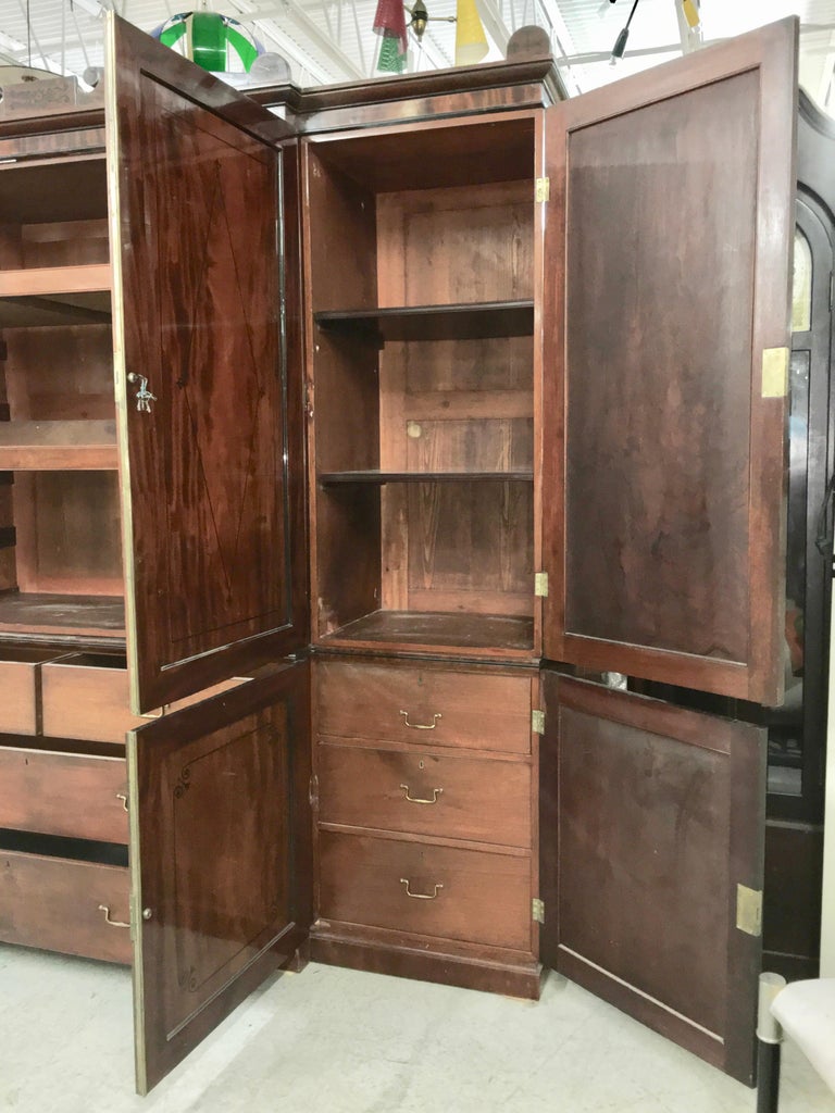 Period Regency Mahogany Armoire Wardrobe Linen Press For Sale at 1stdibs