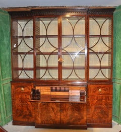 Period Regency Mahogany Breakfront Bookcase by Gillows