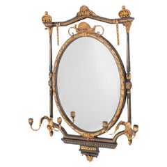 Regency-Spiegel Ebonisiert Vergoldet Antikes Glas