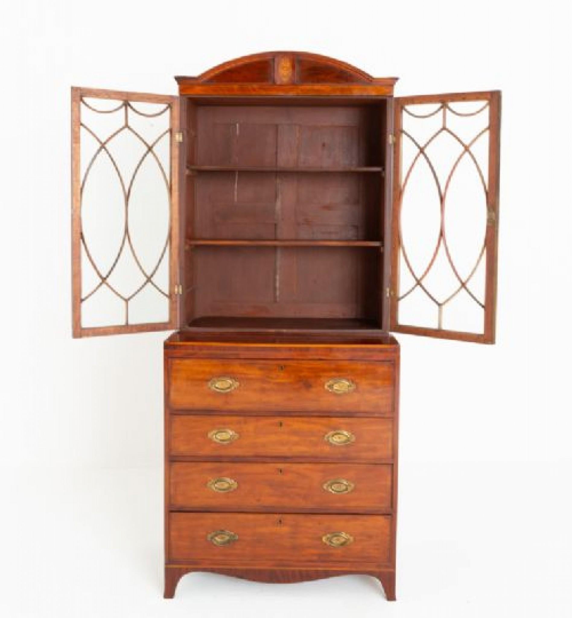 Libreria Secretaire d'epoca Regency in mogano In condizioni buone in vendita a Potters Bar, GB