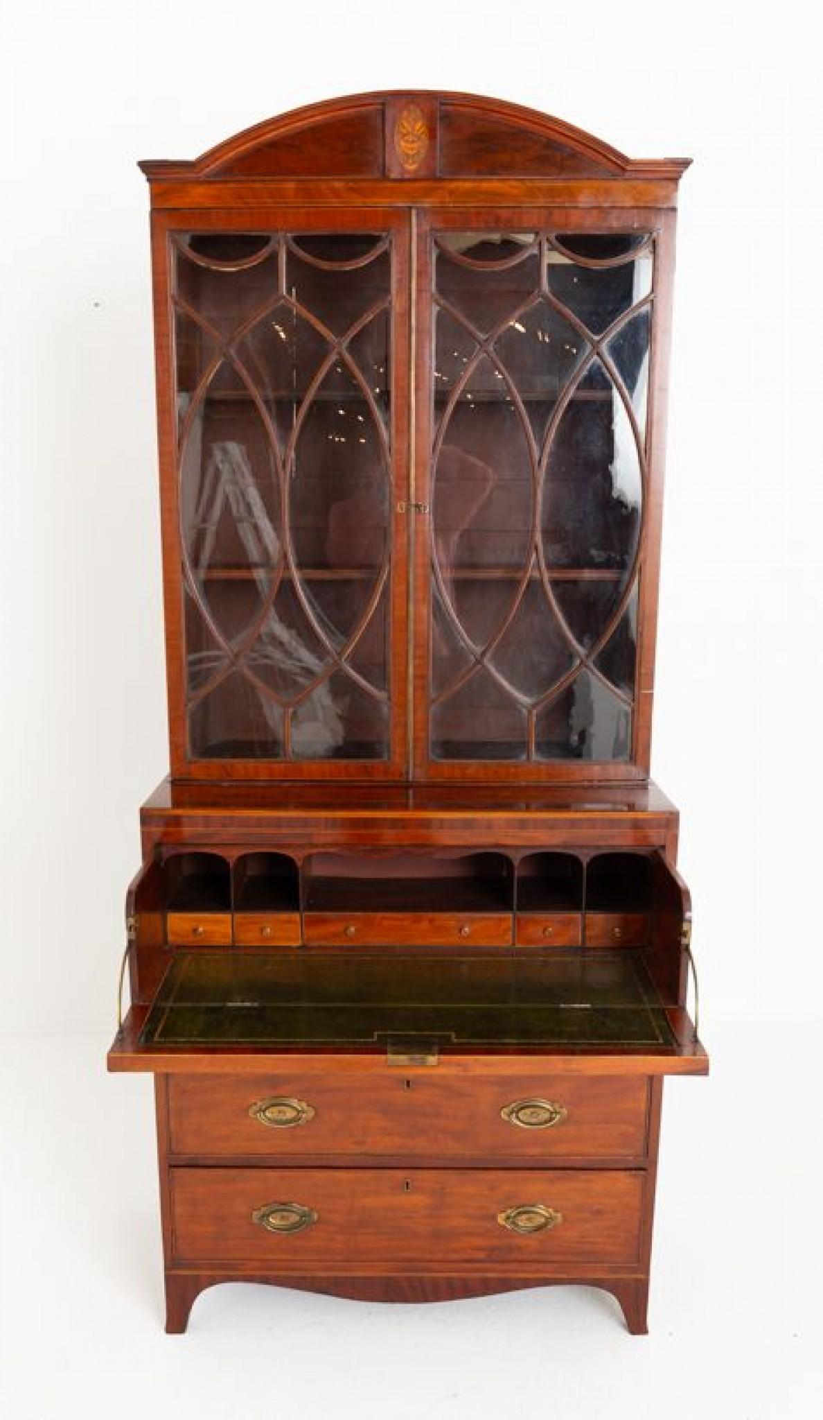 Mogano Libreria Secretaire d'epoca Regency in mogano in vendita