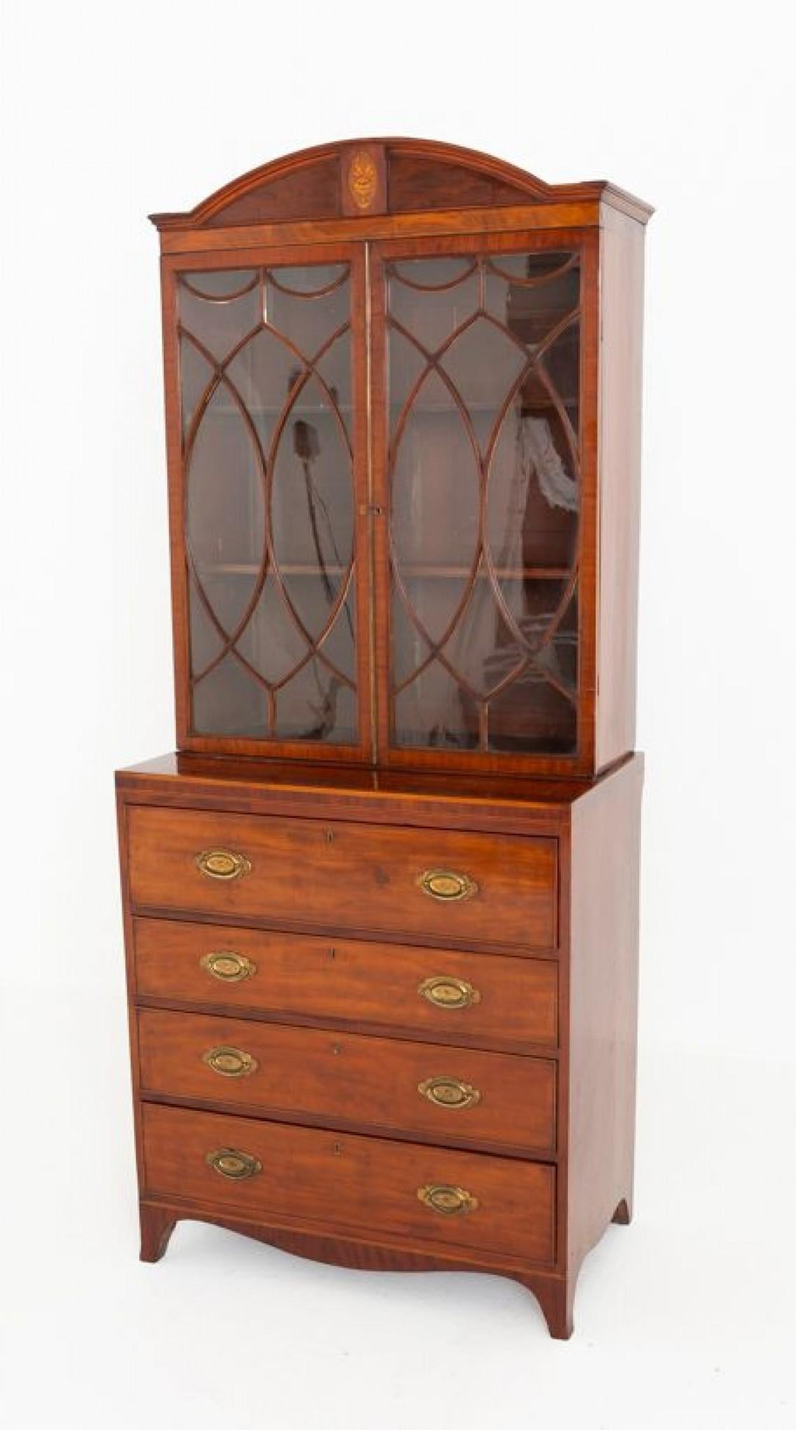 Libreria Secretaire d'epoca Regency in mogano in vendita 4