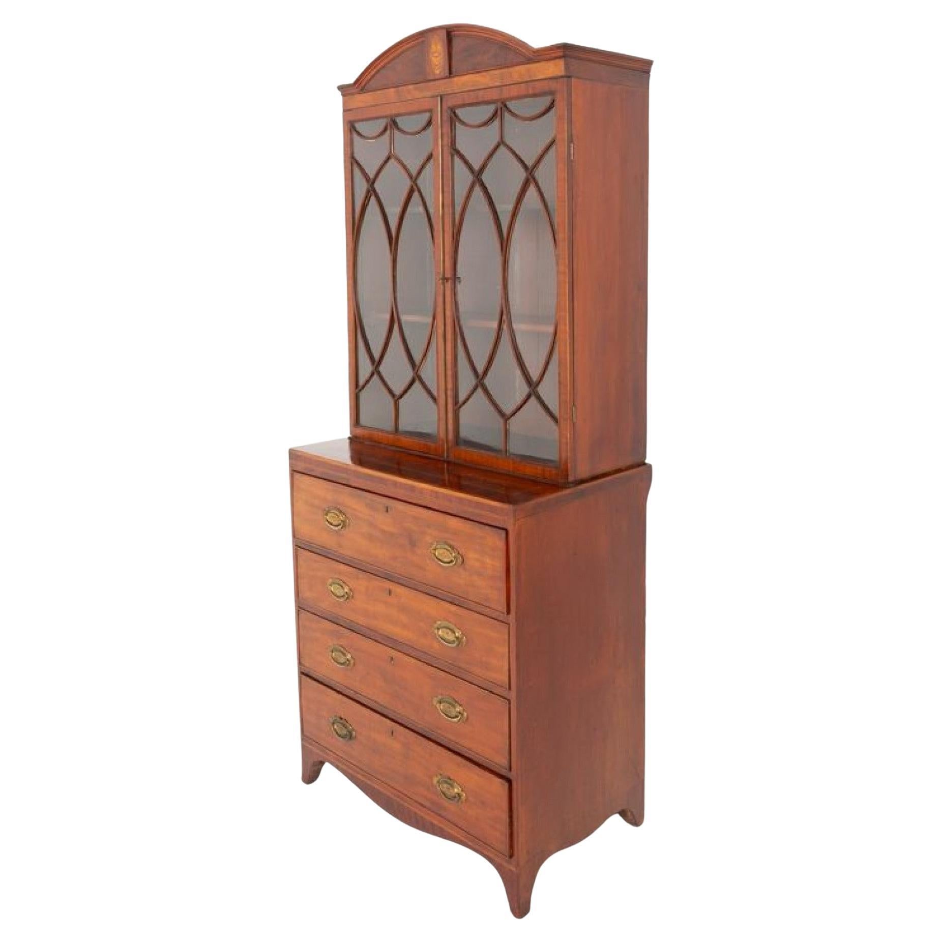 Period Regency Secretaire Bookcase Mahogany