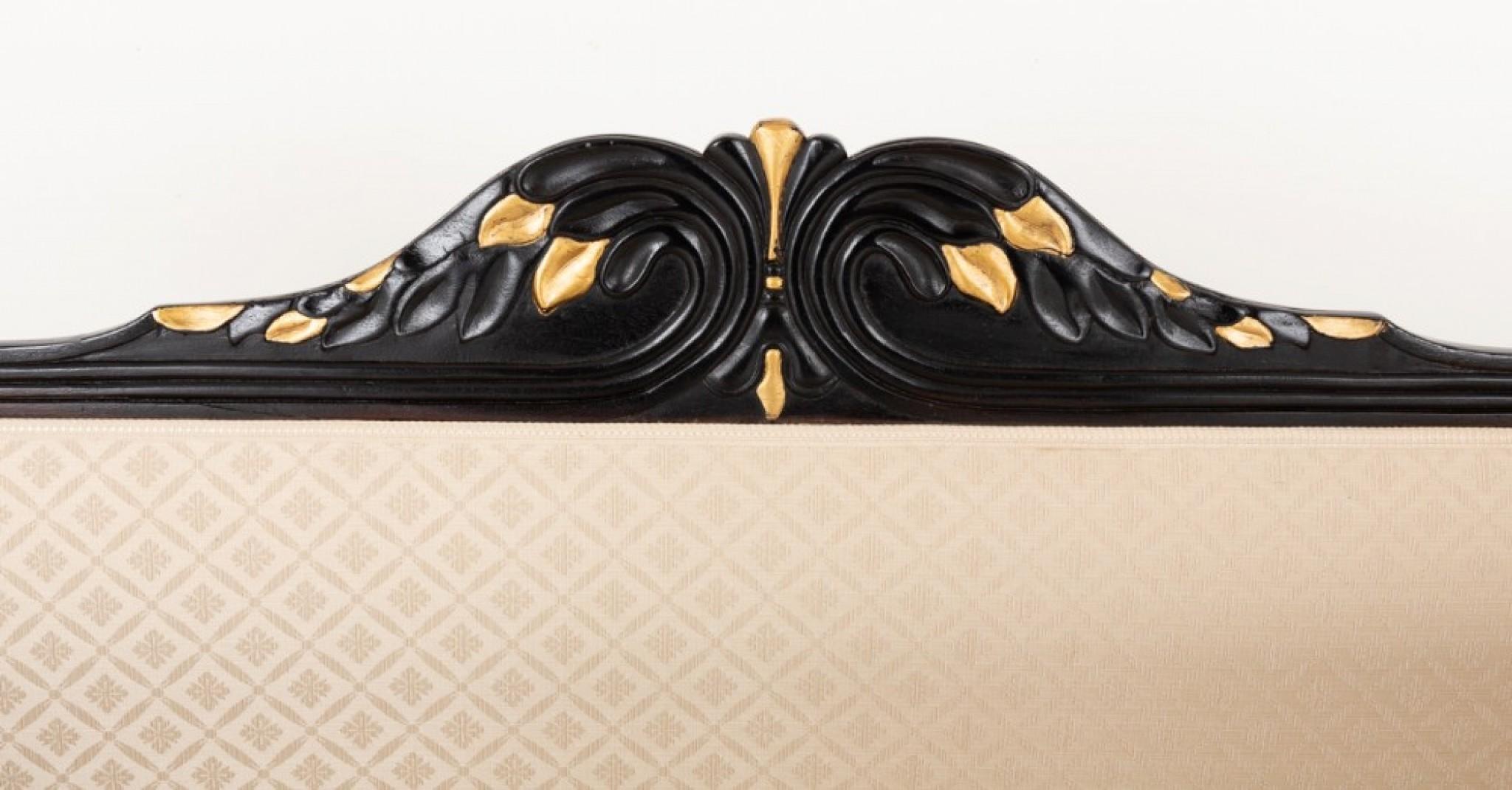 18th Century and Earlier Period Regency Settee Ebonised Gilt Sofa For Sale