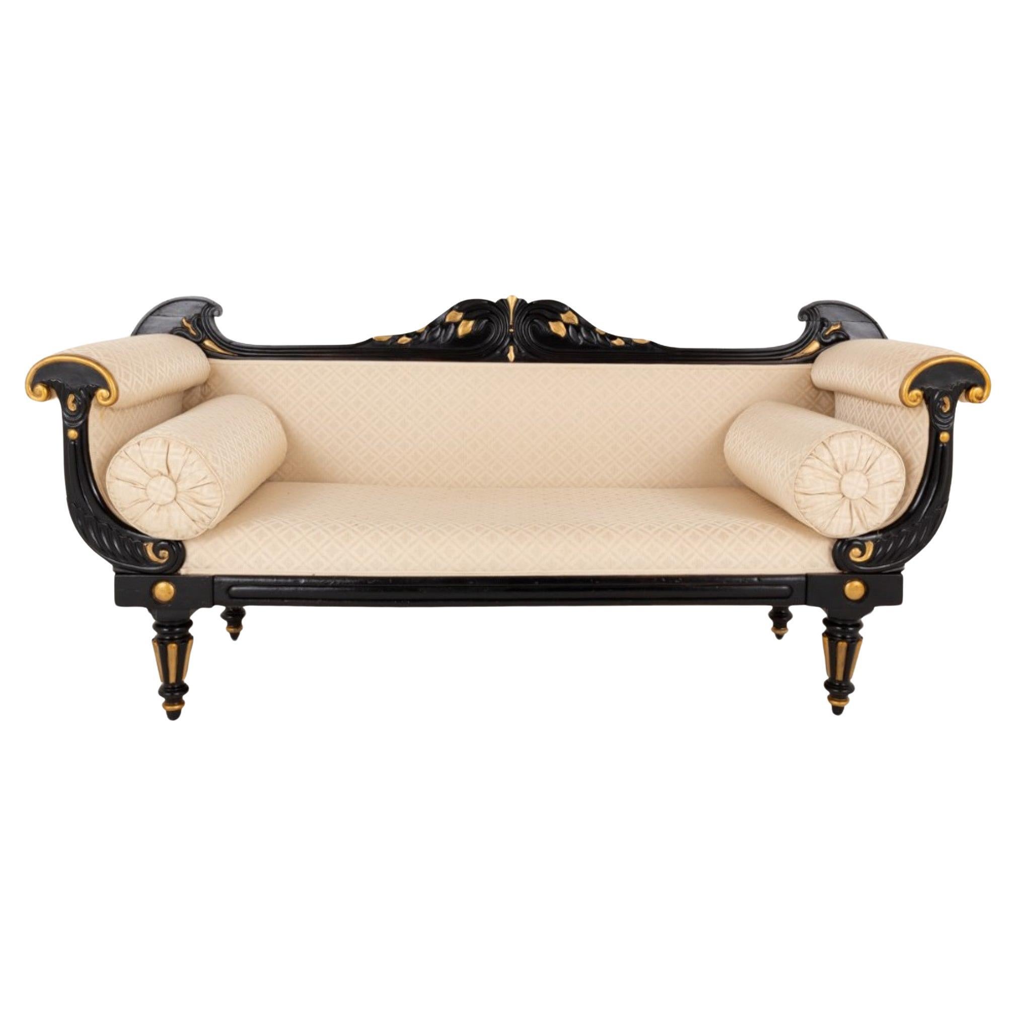 Canapé d'époque Regency Canapé doré ébonisé