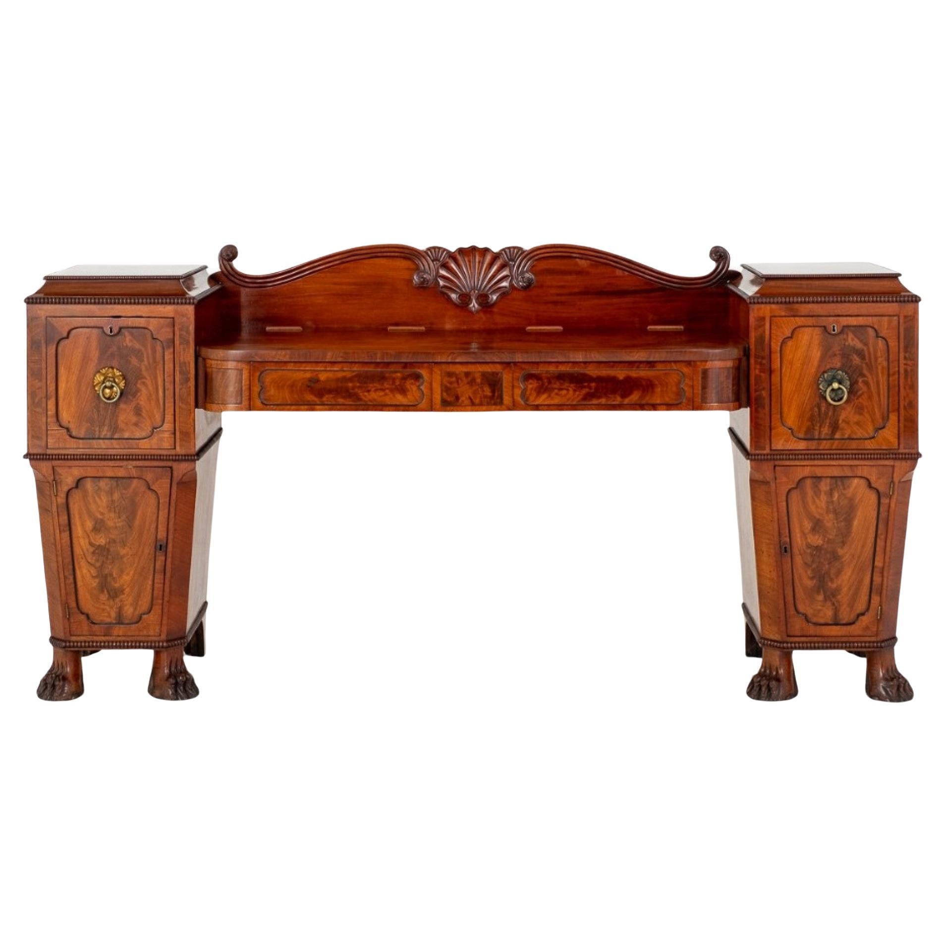 Period Regency Sideboard Antique Mahogany Buffet For Sale