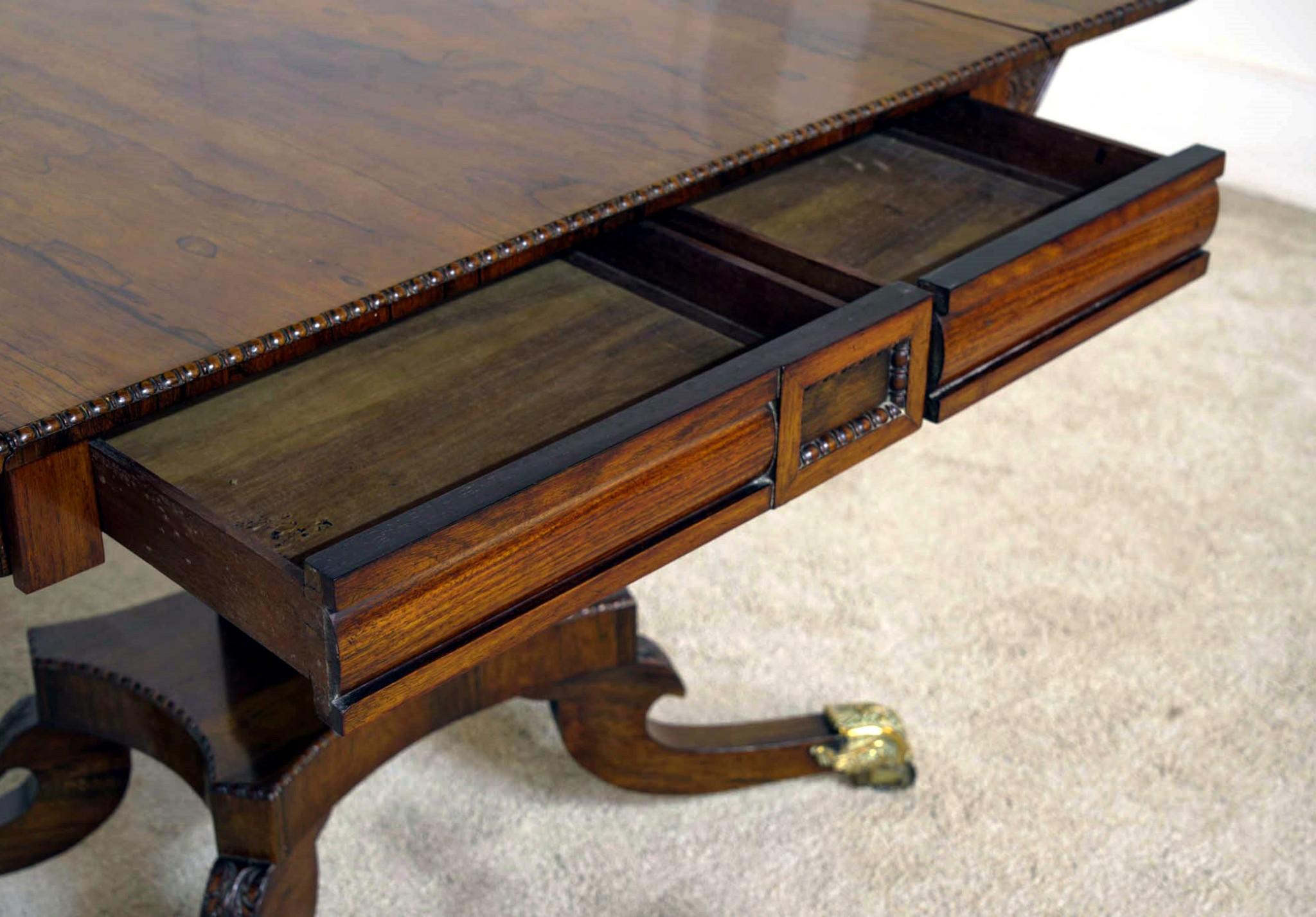 Early 19th Century Period Regency Sofa Table Walnut 1810 For Sale