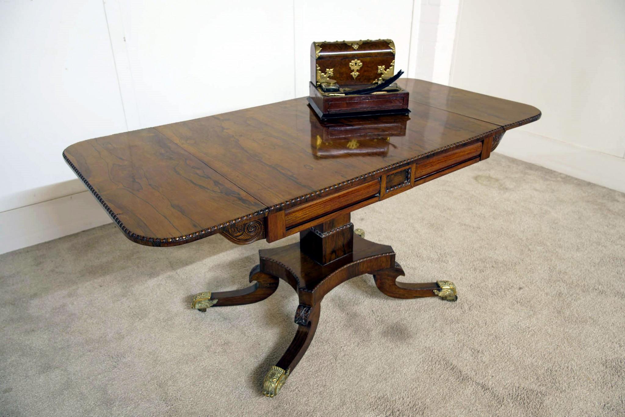 Period Regency Sofa Table Walnut 1810 For Sale 1