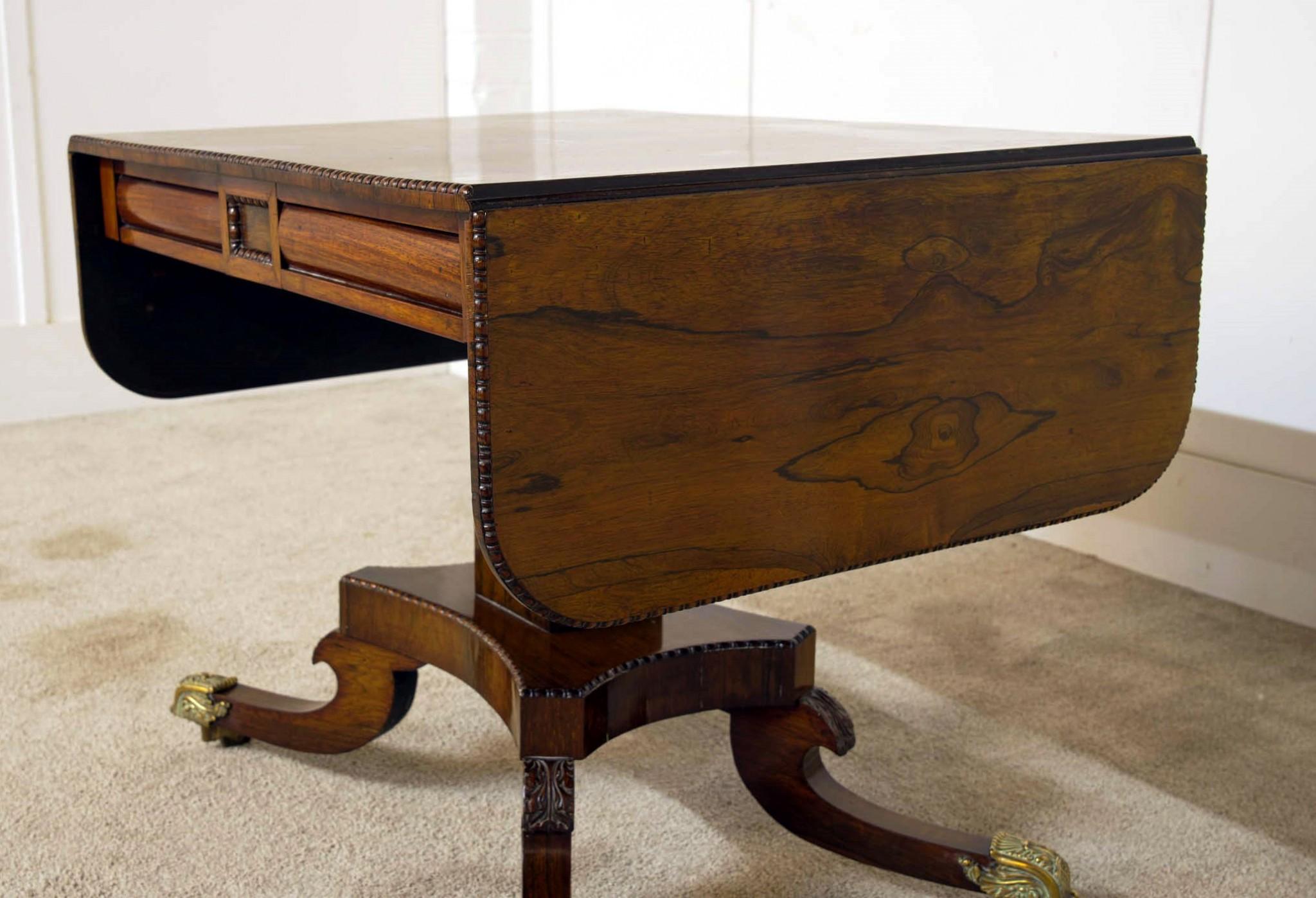 Period Regency Sofa Table Walnut 1810 For Sale 4