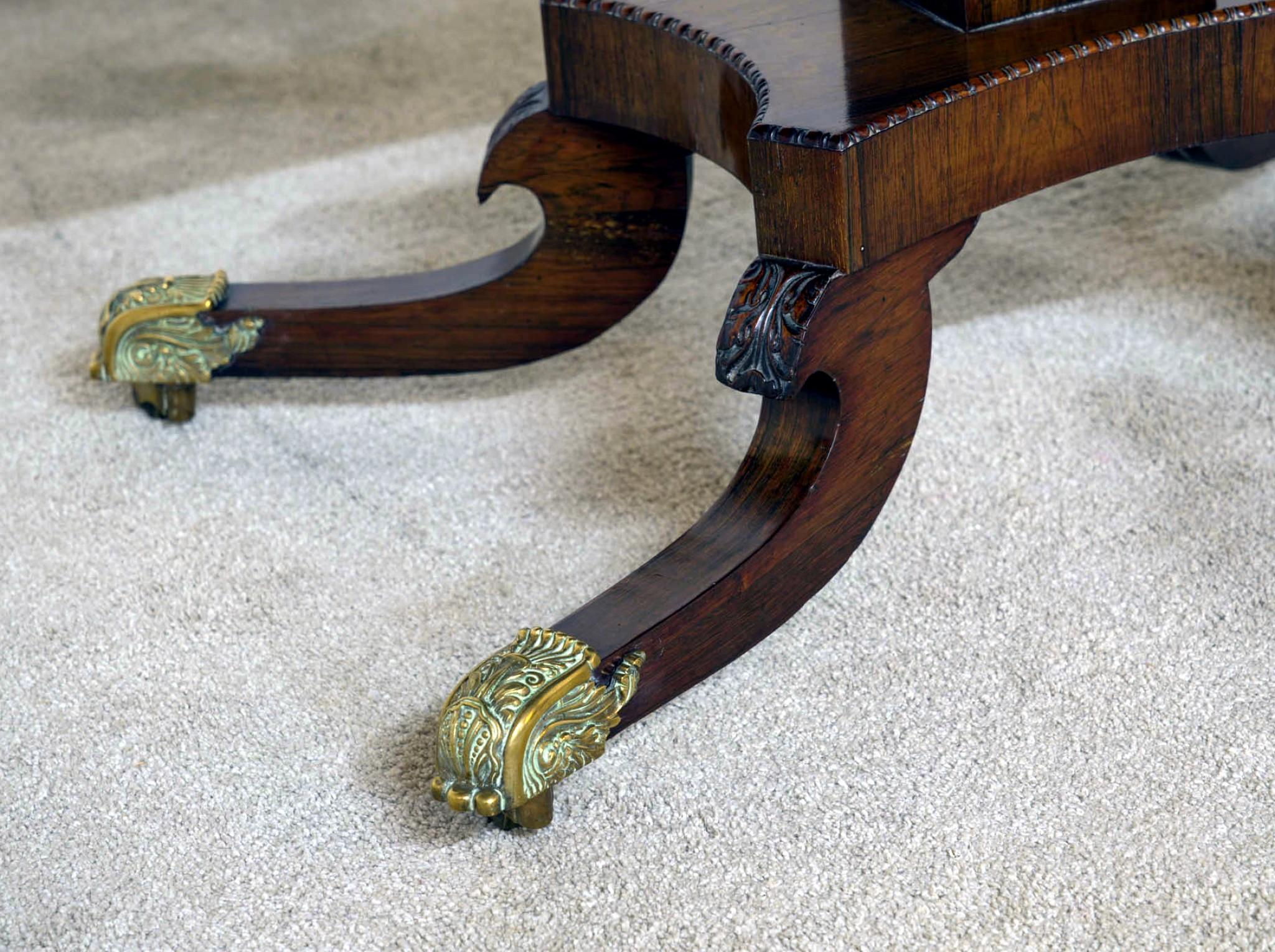 Period Regency Sofa Table Walnut 1810 For Sale 5
