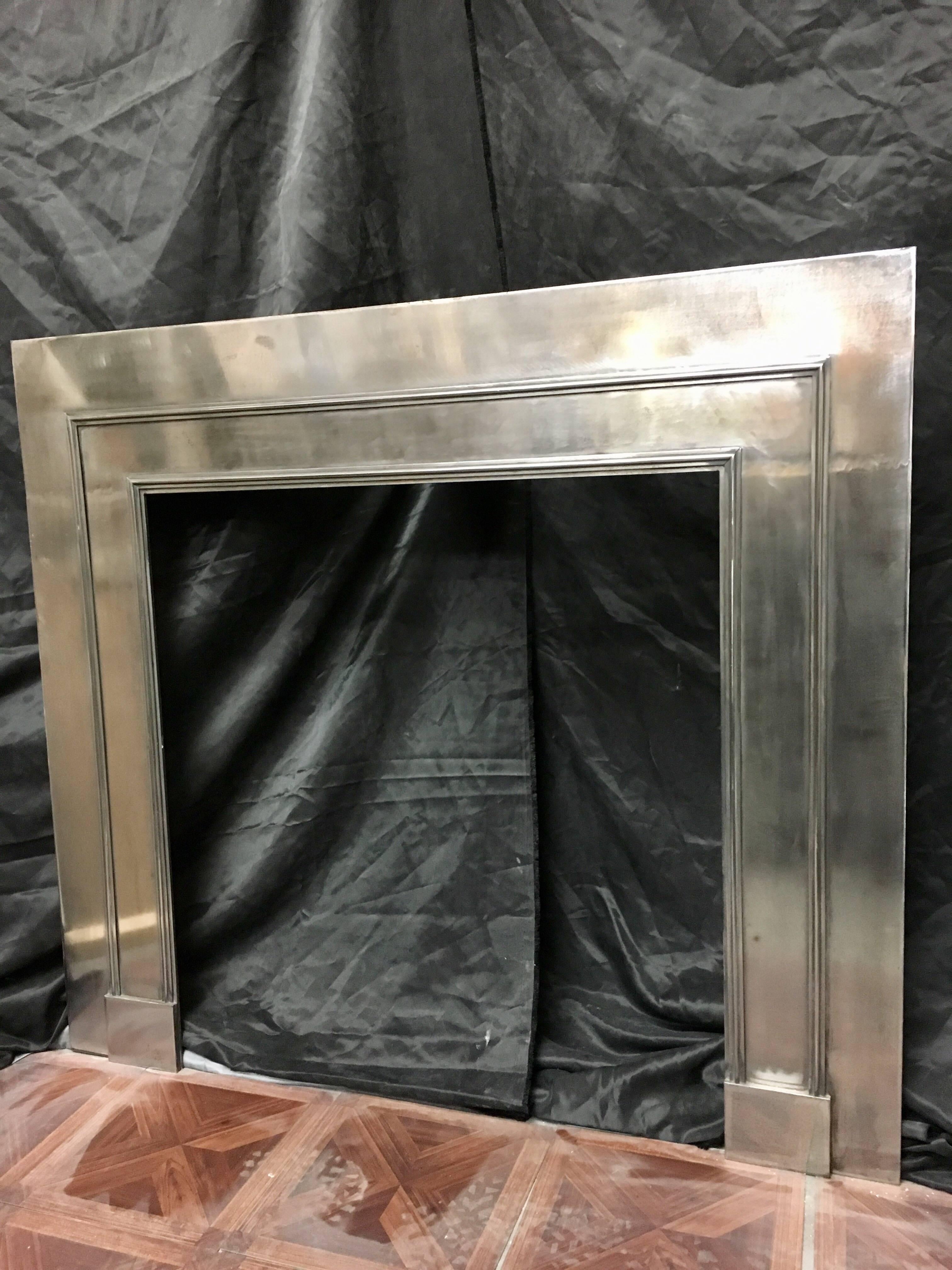 Mid-20th Century Period Regency Style Polished Steel Insert Fireplace Surround