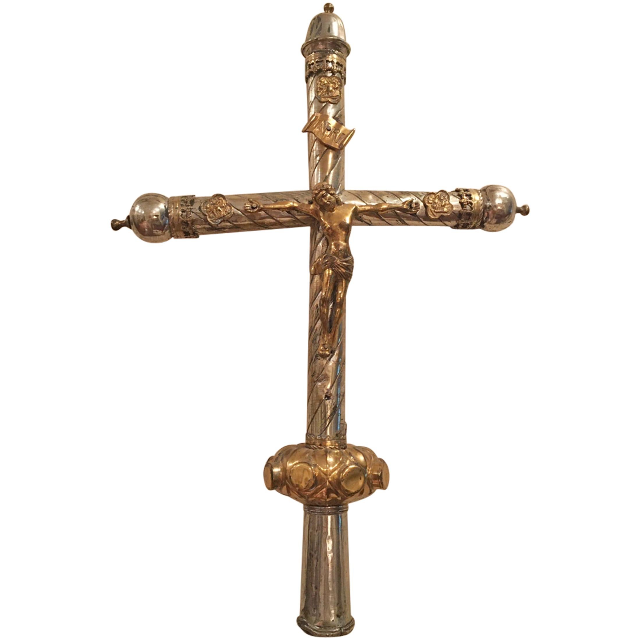 Period Renaissance Early 16th Century Processional Cross, France For Sale
