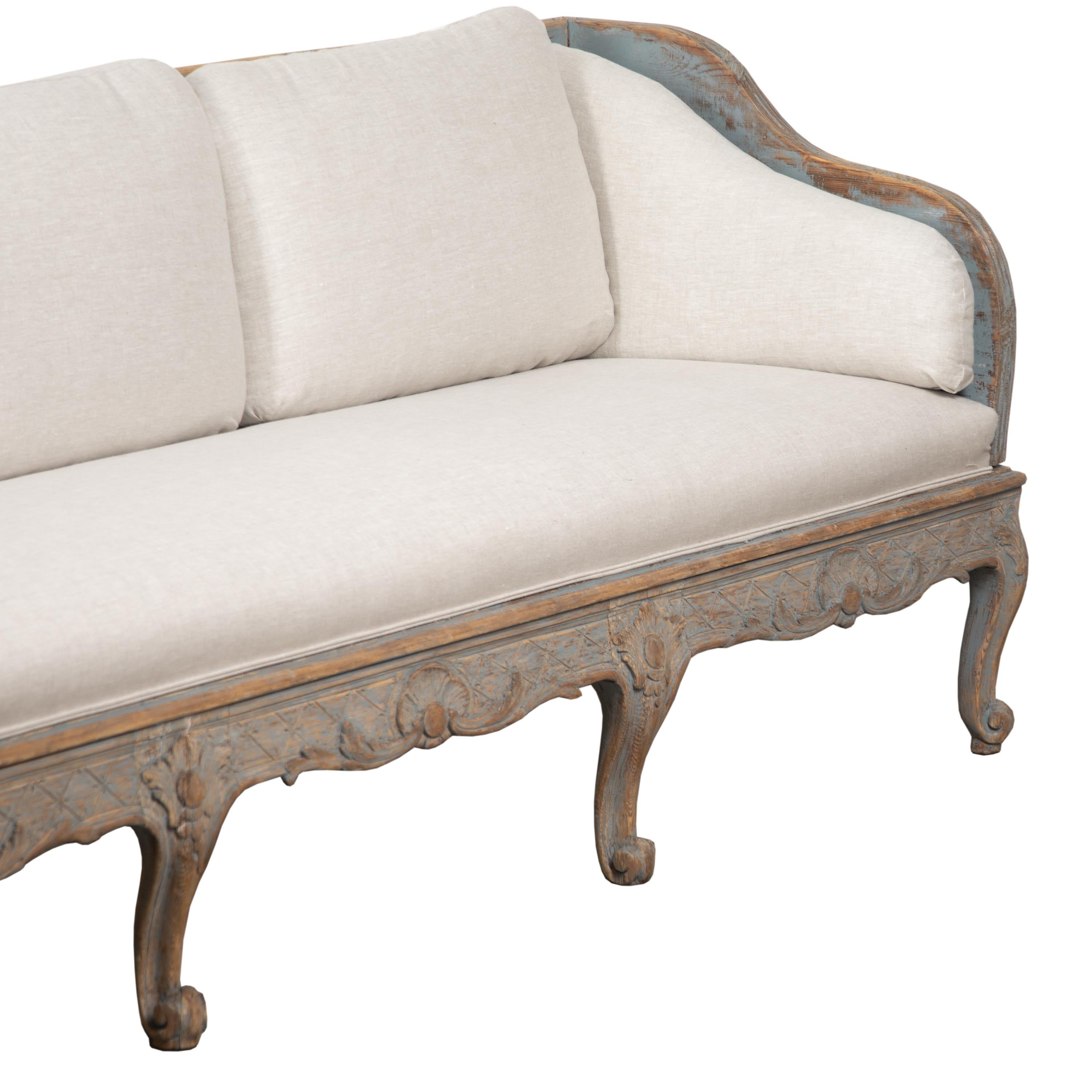 Wood Period Rococo Sofa from Stockholm For Sale