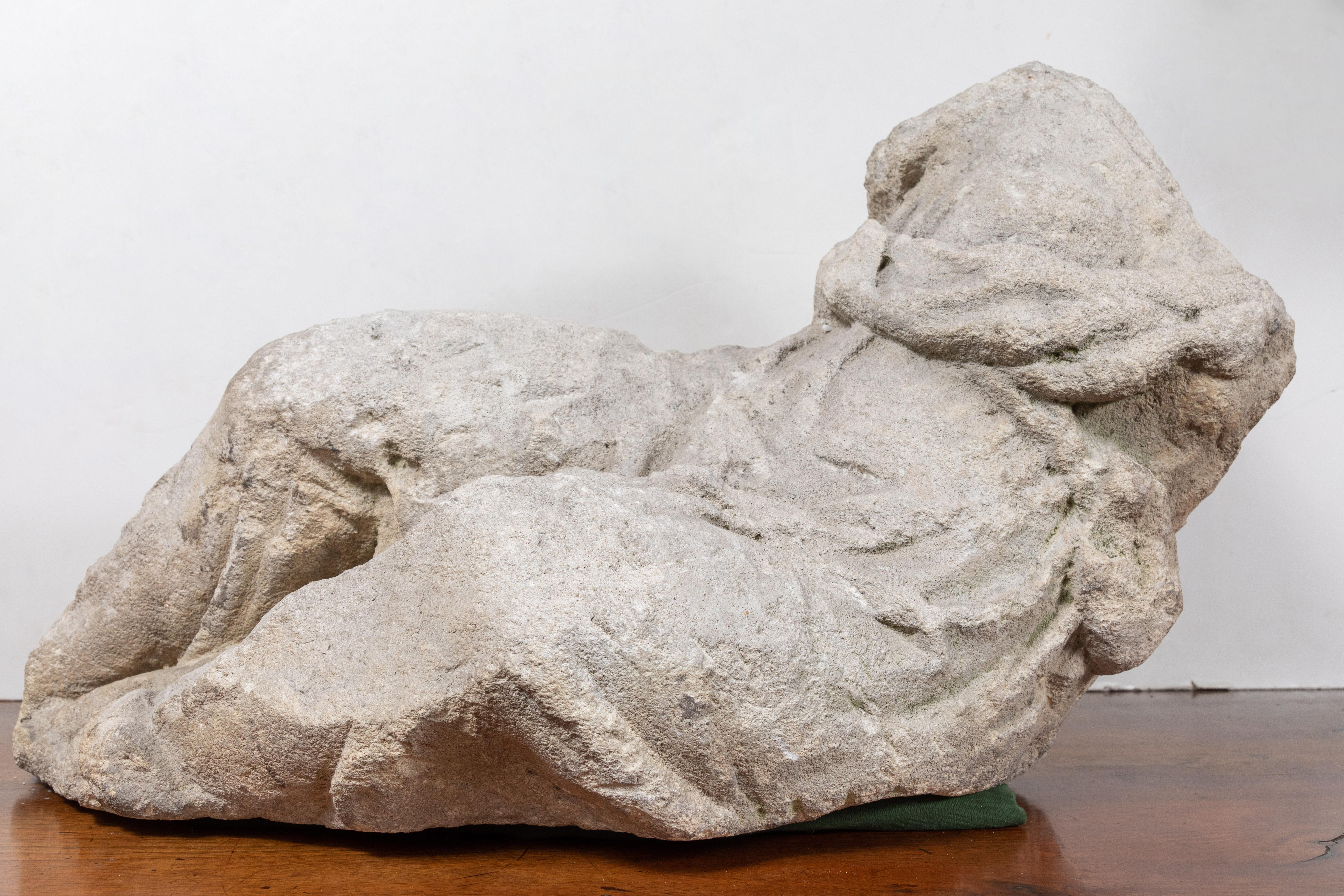 Italian Period, Solid Limestone Sculpture Fragment