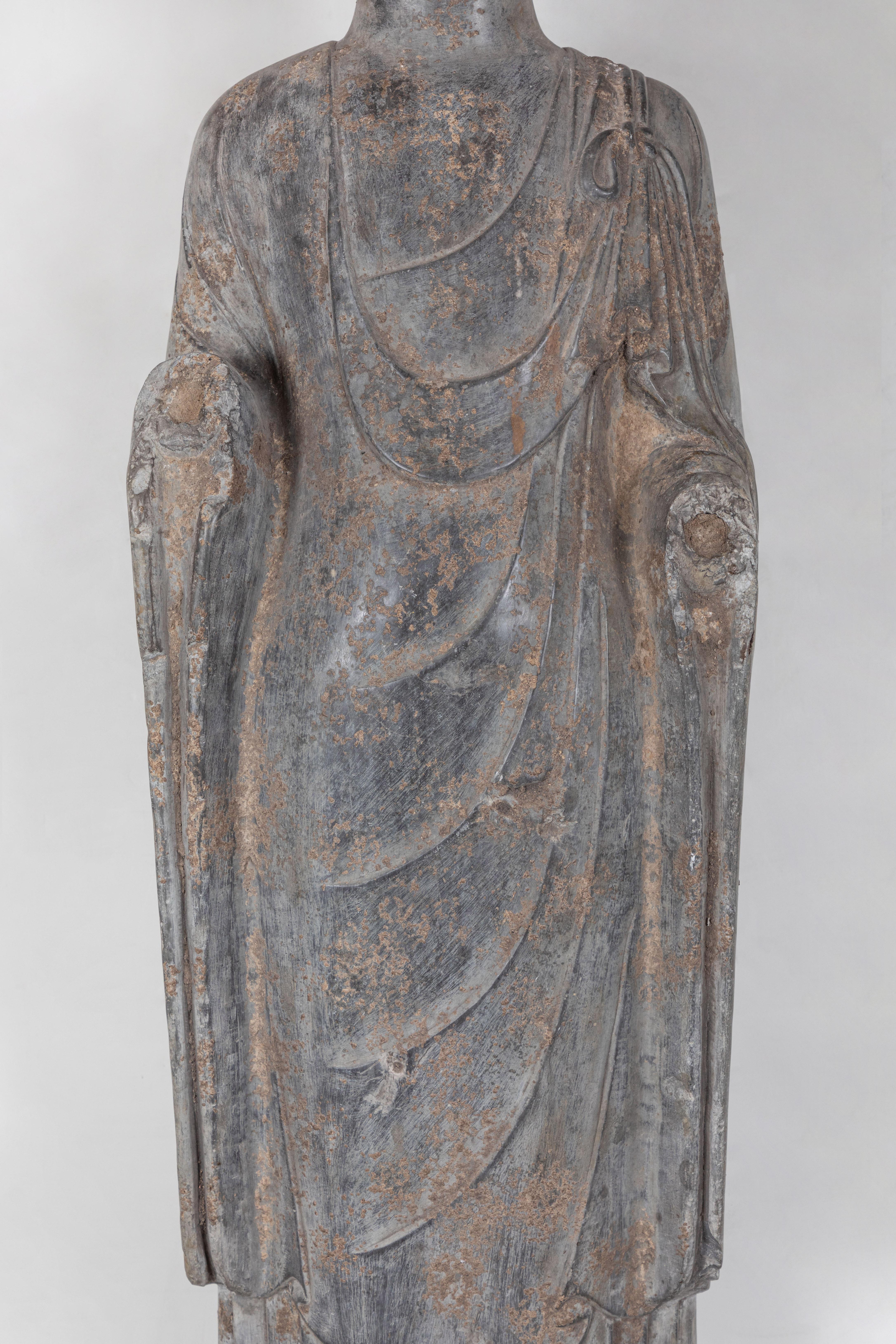 Chinese Period, Stone Buddha Sculpture