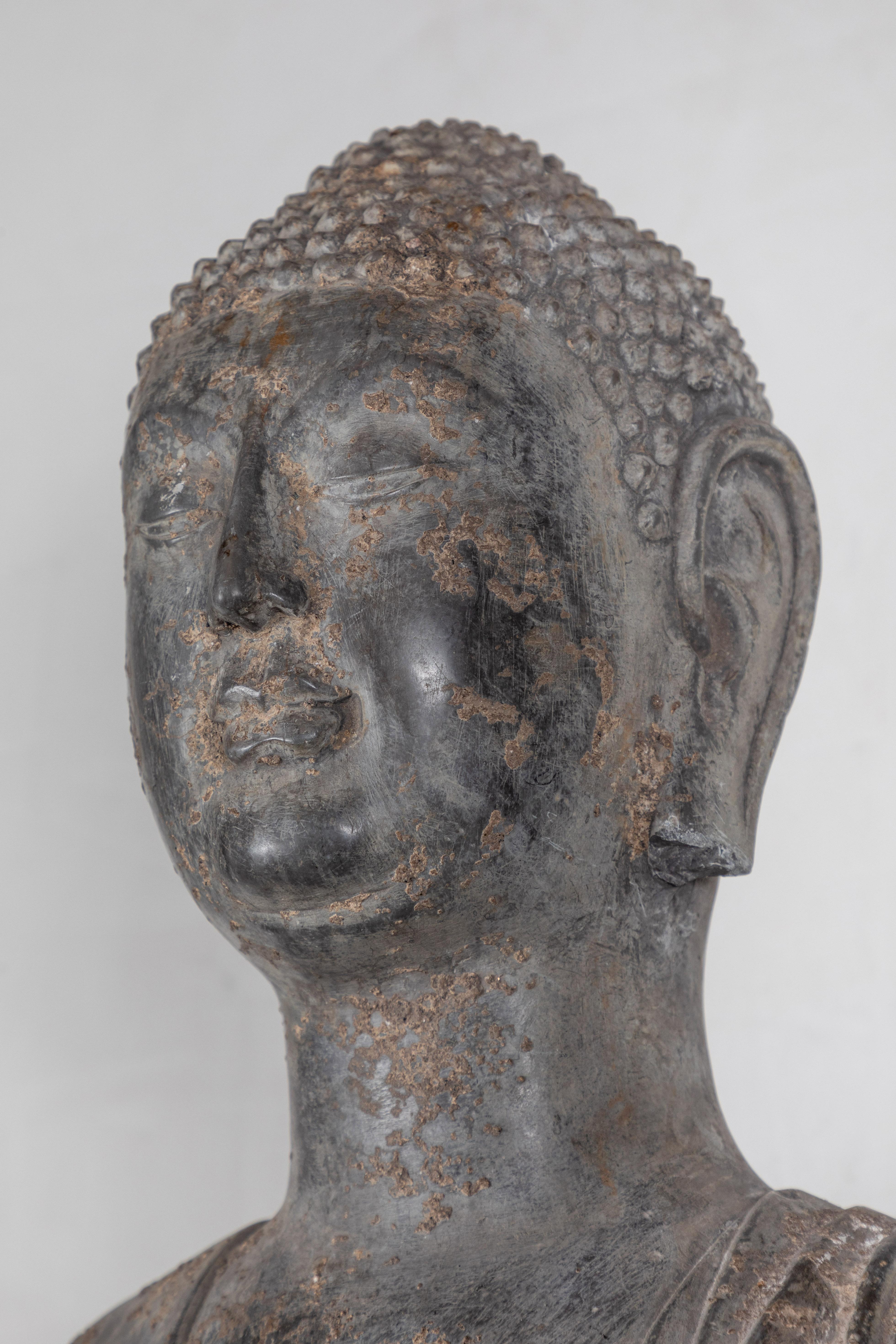 Period, Stone Buddha Sculpture In Good Condition In Newport Beach, CA