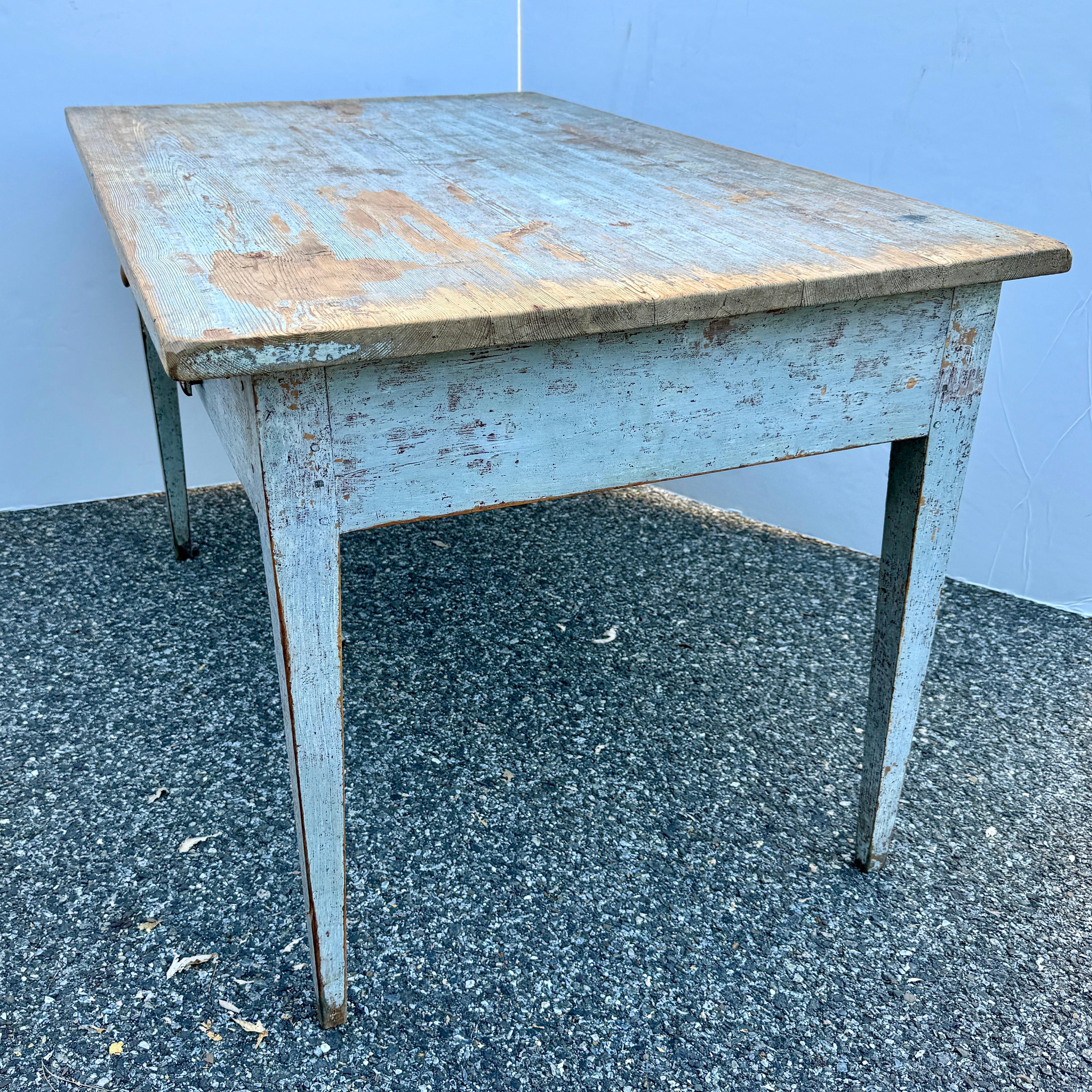 Period Swedish Gustavian Painted Office Desk Table With Drawer, 1790-1810 7
