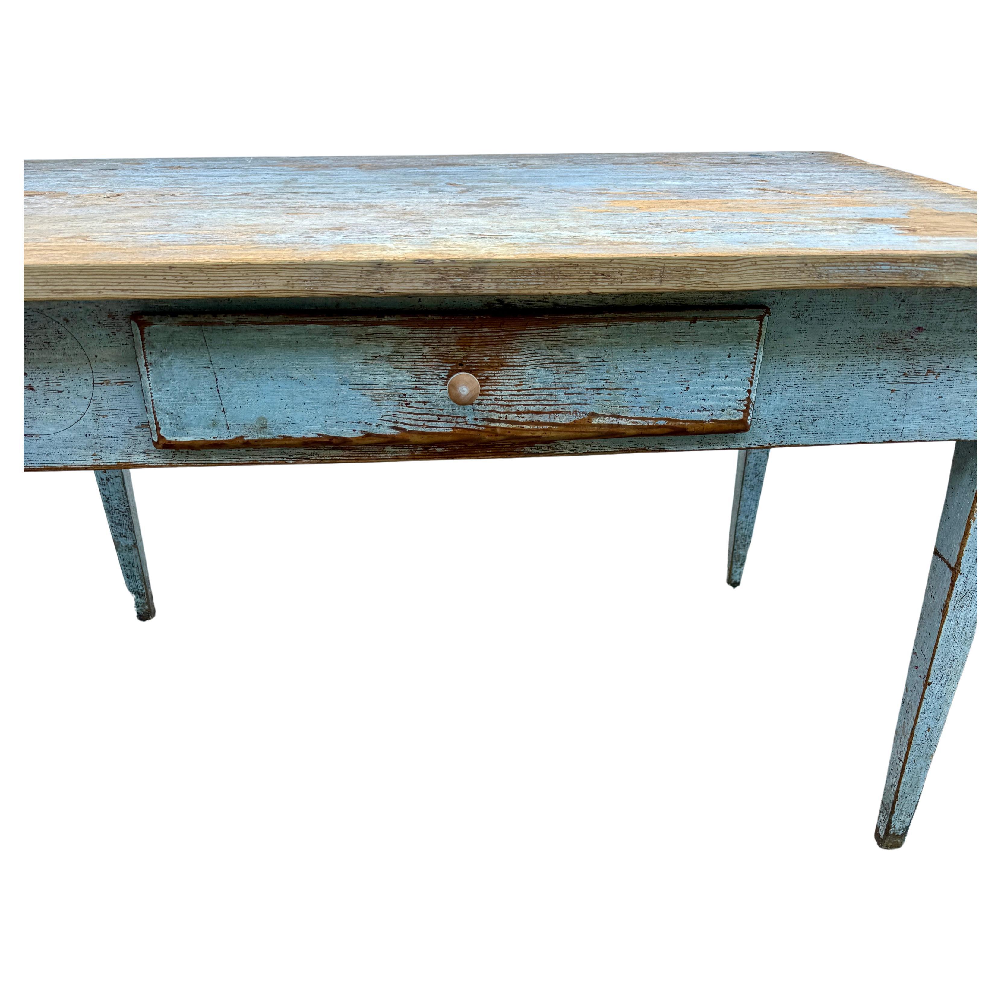 Hand-Crafted Period Swedish Gustavian Painted Office Desk Table With Drawer, 1790-1810