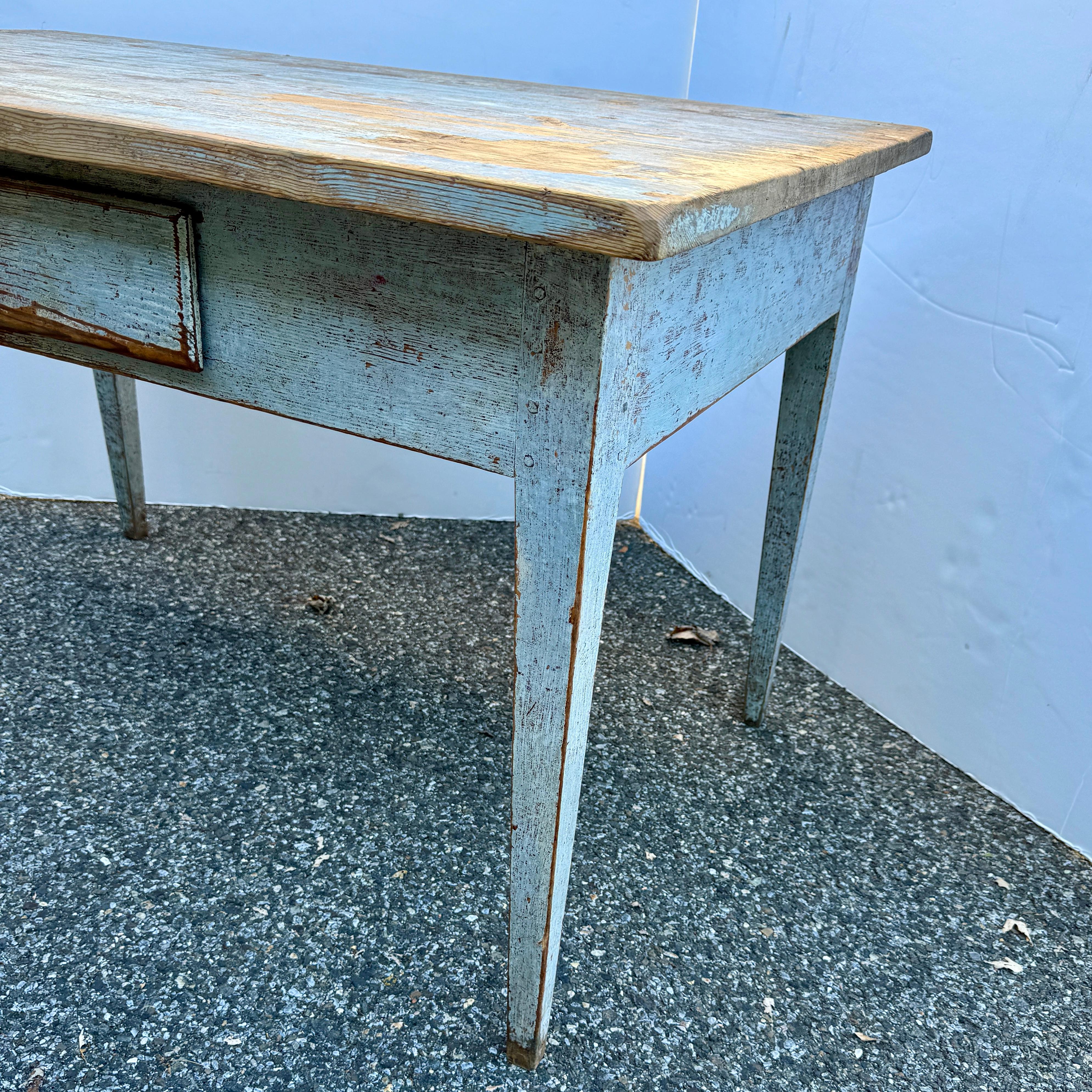 Period Swedish Gustavian Painted Office Desk Table With Drawer, 1790-1810 2