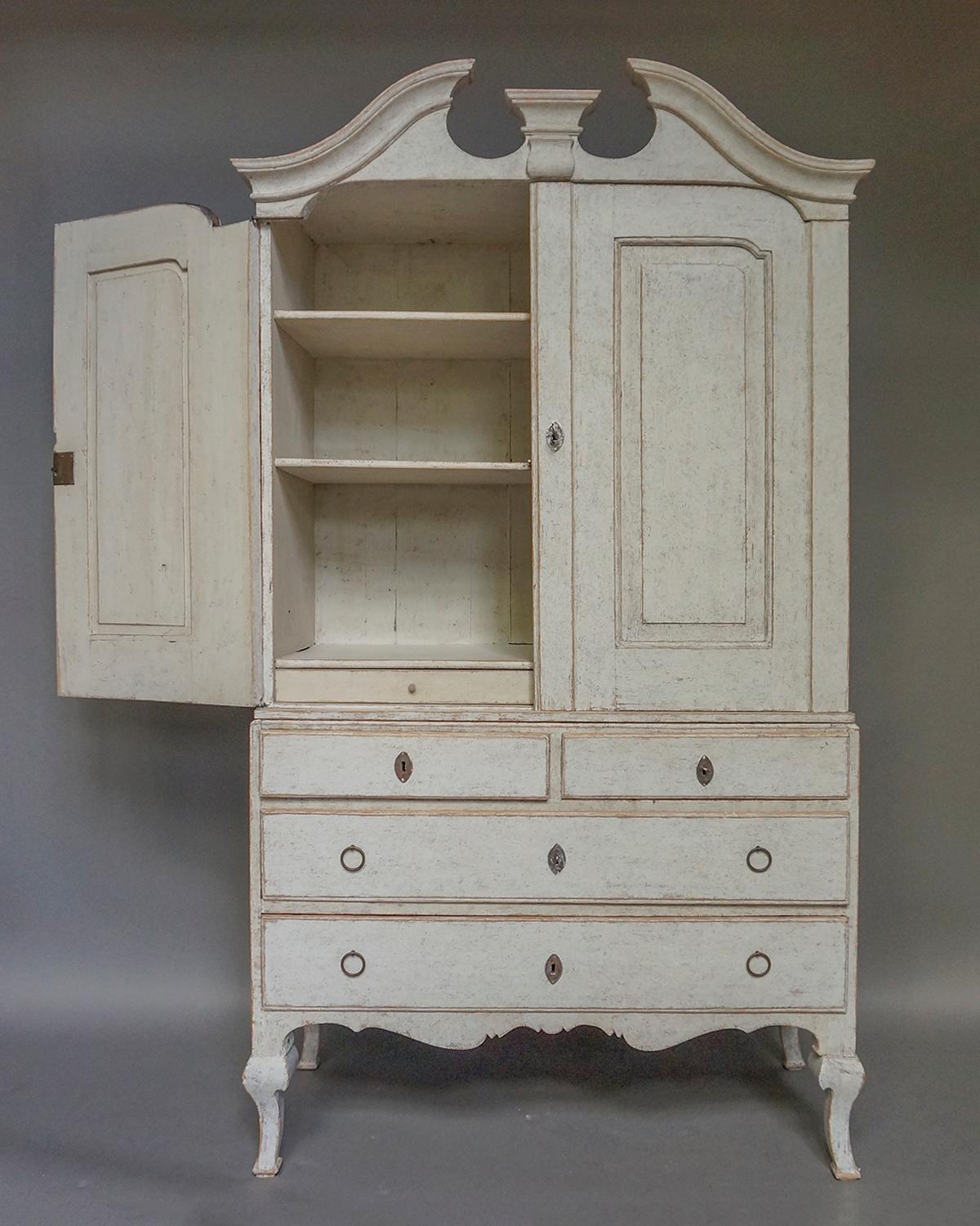 Period Swedish Rococo Cabinet In Good Condition In Great Barrington, MA