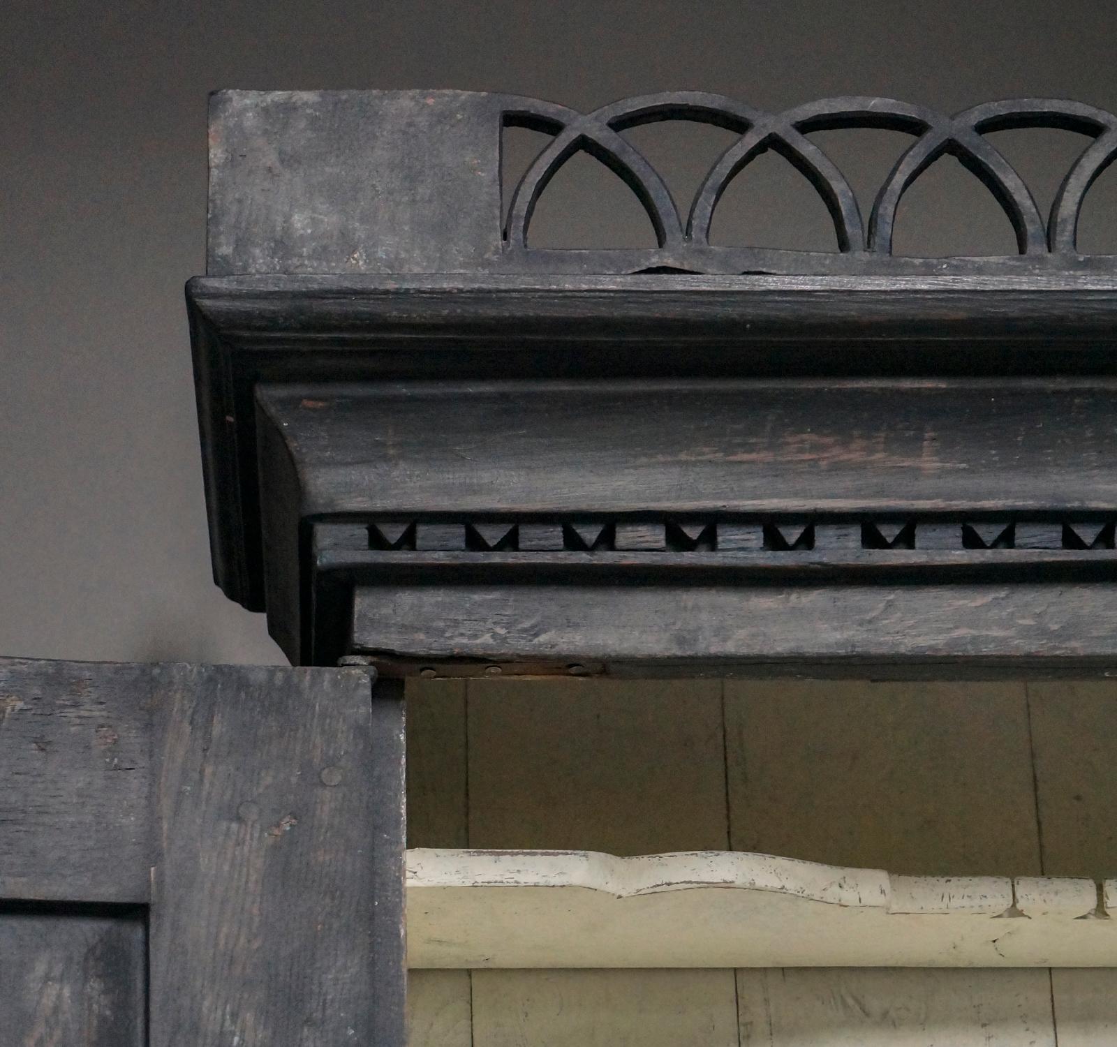 19th Century Period Swedish Secretary with Pierced Cornice