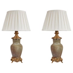 Period, Tea Dust Glazed Chinoiserie Lamps