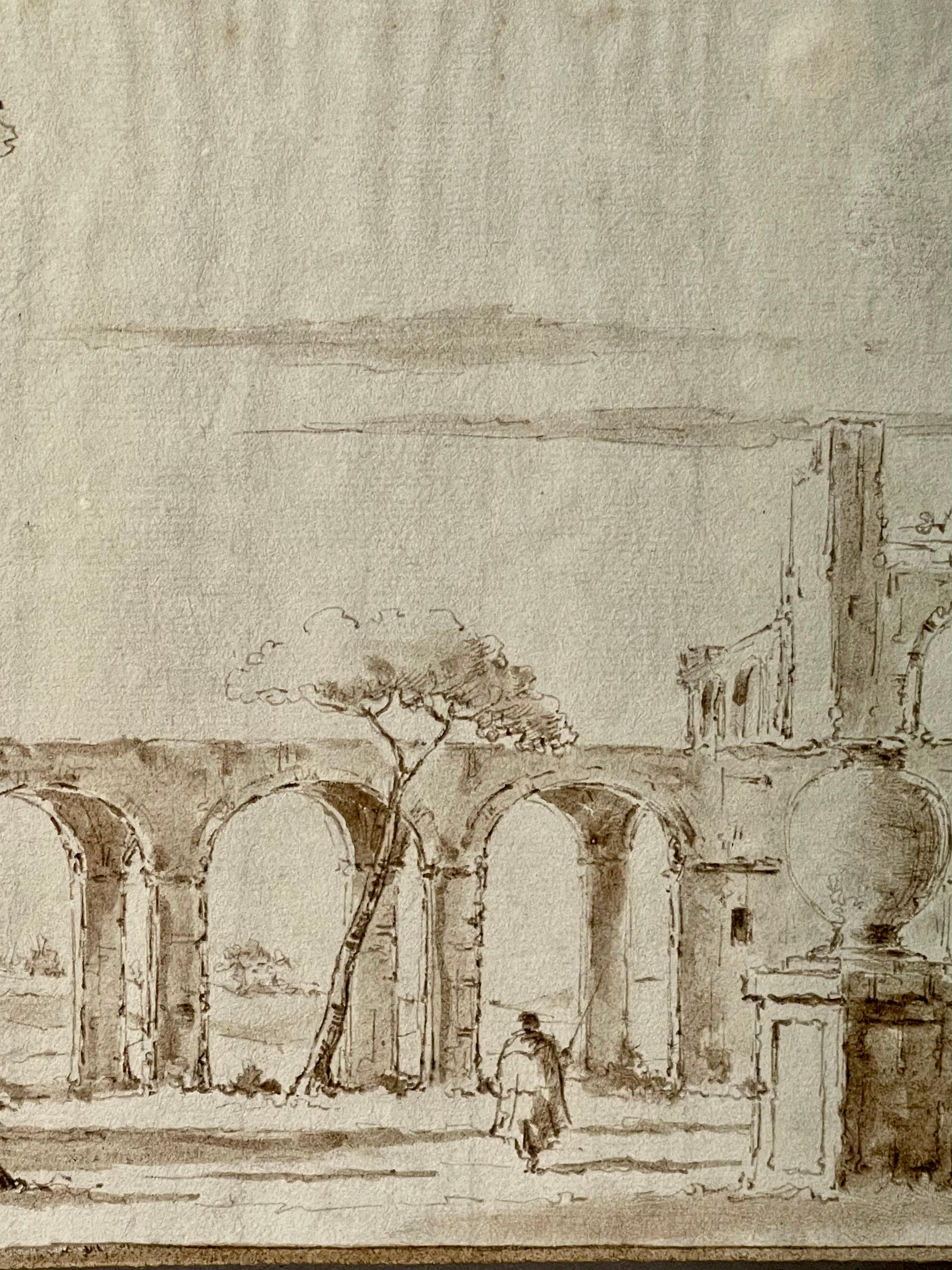 Vetro Quadro ad inchiostro d'epoca della Venetian School Capriccio in vendita