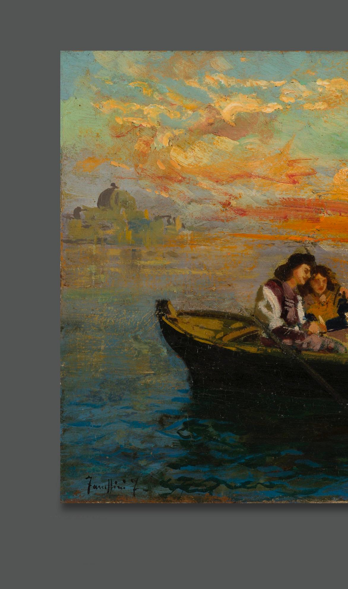 Quadro di paesaggio veneziano d'epoca firmato in vendita 1