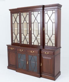 Period Victorian Breakfront Bookcase Mahogany 1880
