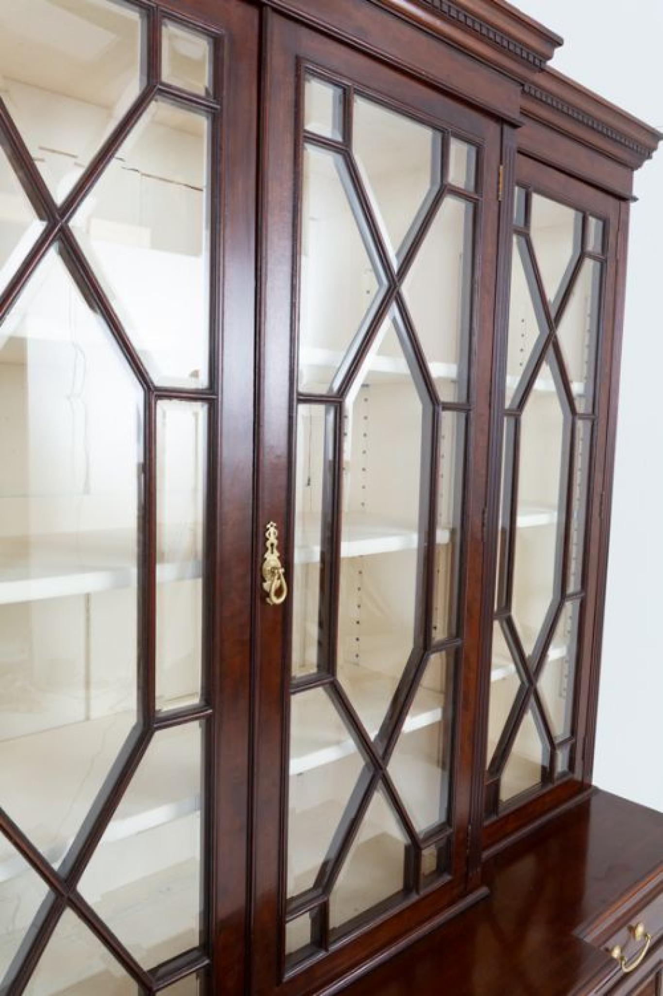 Late 19th Century Period Victorian Breakfront Bookcase Mahogany 1880 For Sale