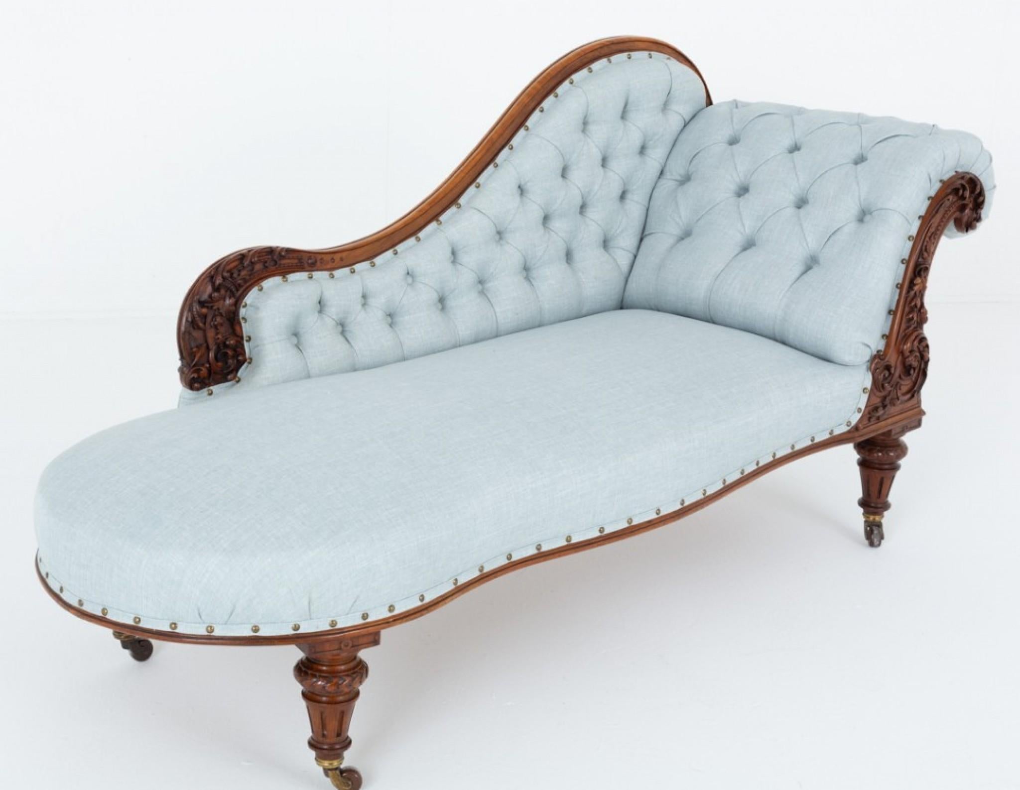 Period Victorian Chaise Longue Antique Day Bed 1860 1