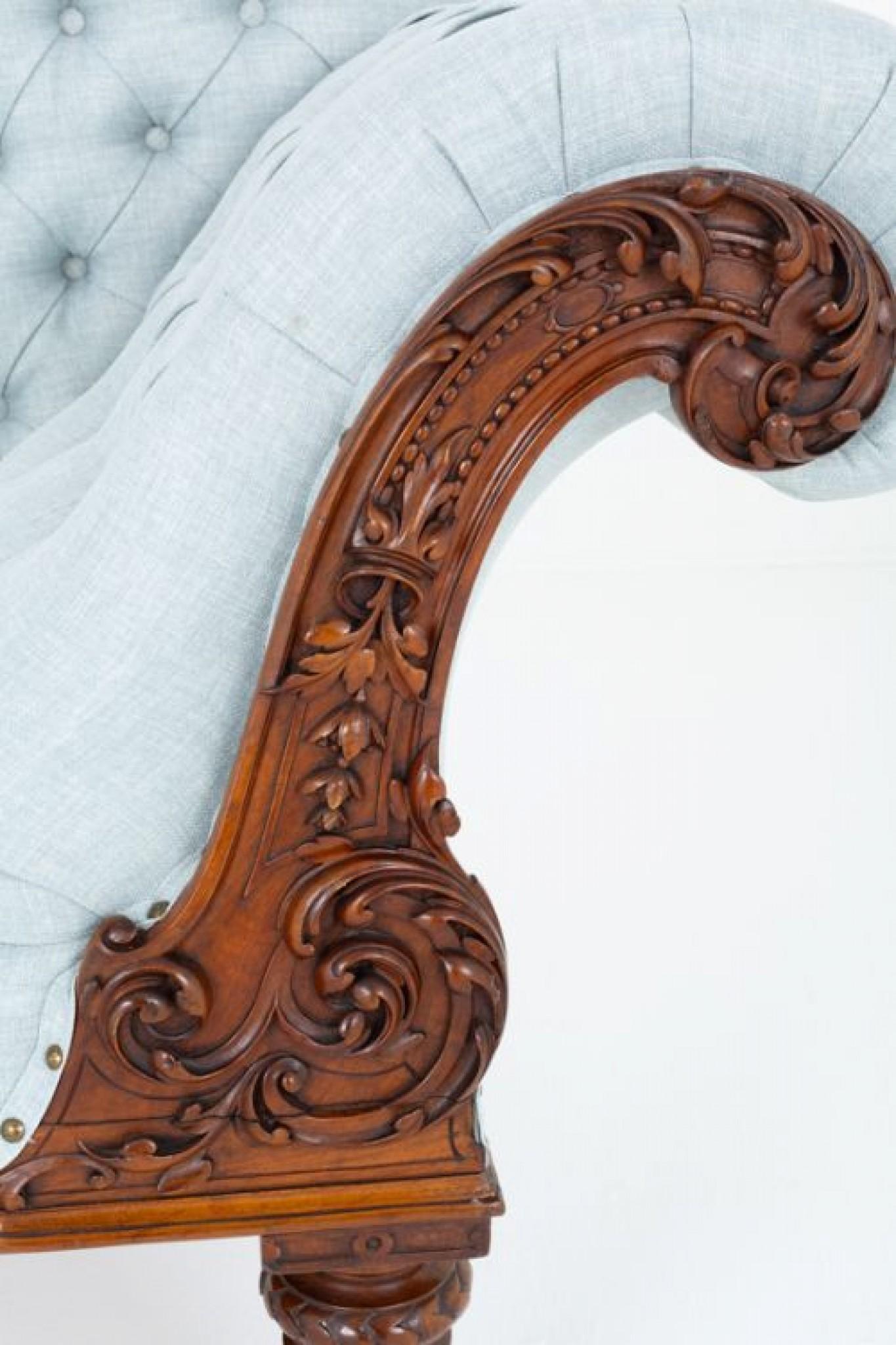 Period Victorian Chaise Longue Antique Day Bed 1860 2