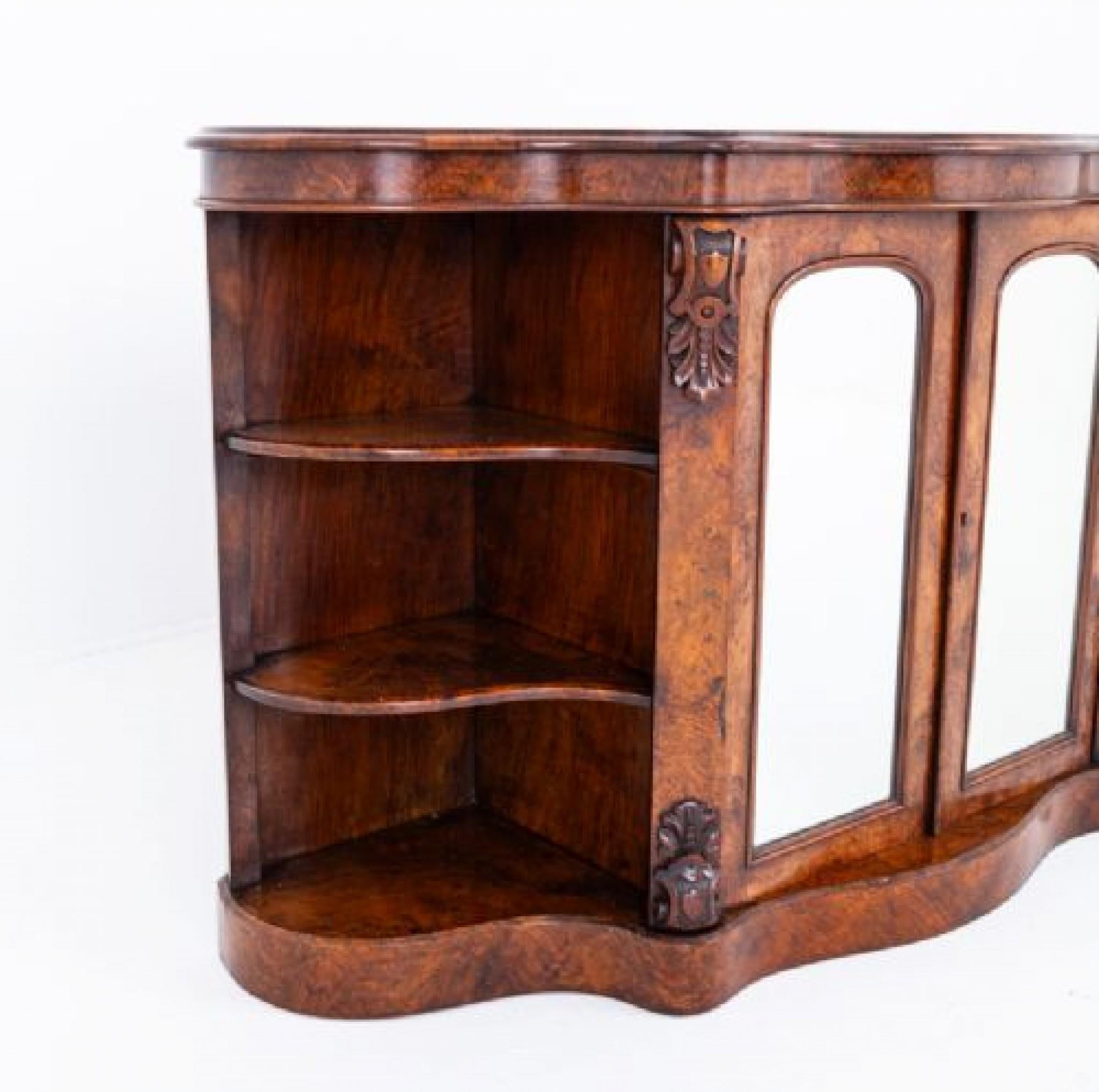 Period Victorian Credenza Burr Walnut 1860 For Sale 1