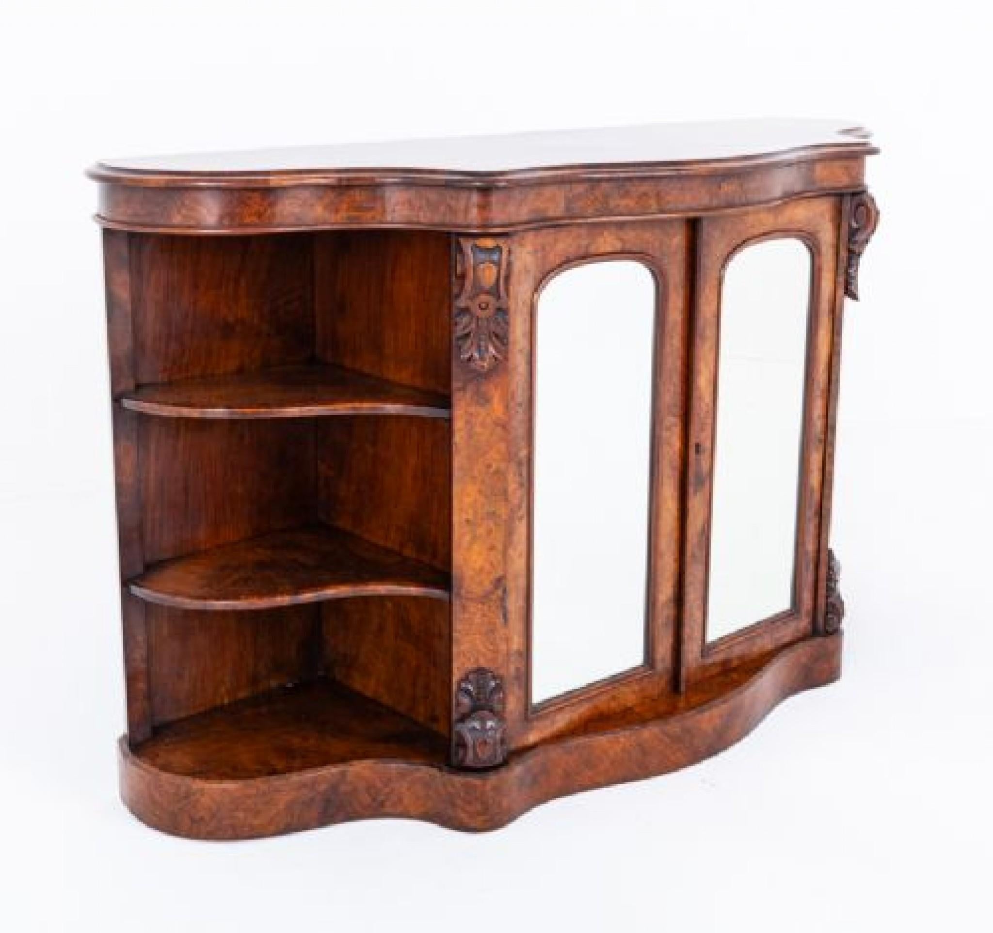 Period Victorian Credenza Burr Walnut 1860 For Sale 2
