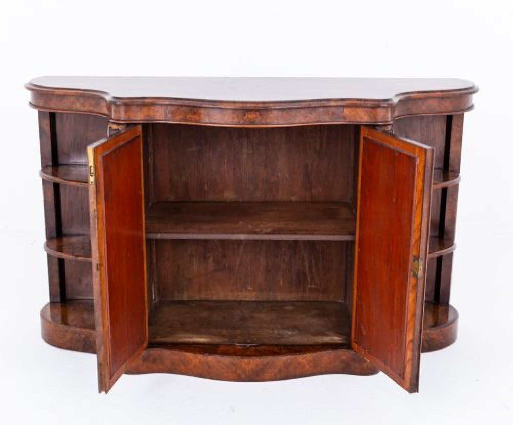 Period Victorian Credenza Burr Walnut 1860 For Sale 3