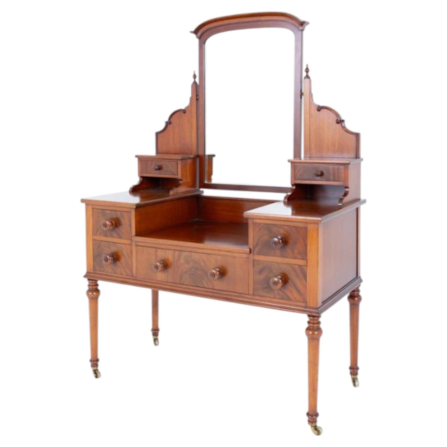 Period Victorian Dressing Table Mahogany Antique 1860