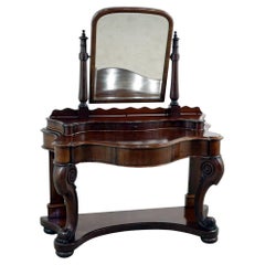 Tavolino da toeletta d'epoca vittoriana in mogano Specchio Server 1880