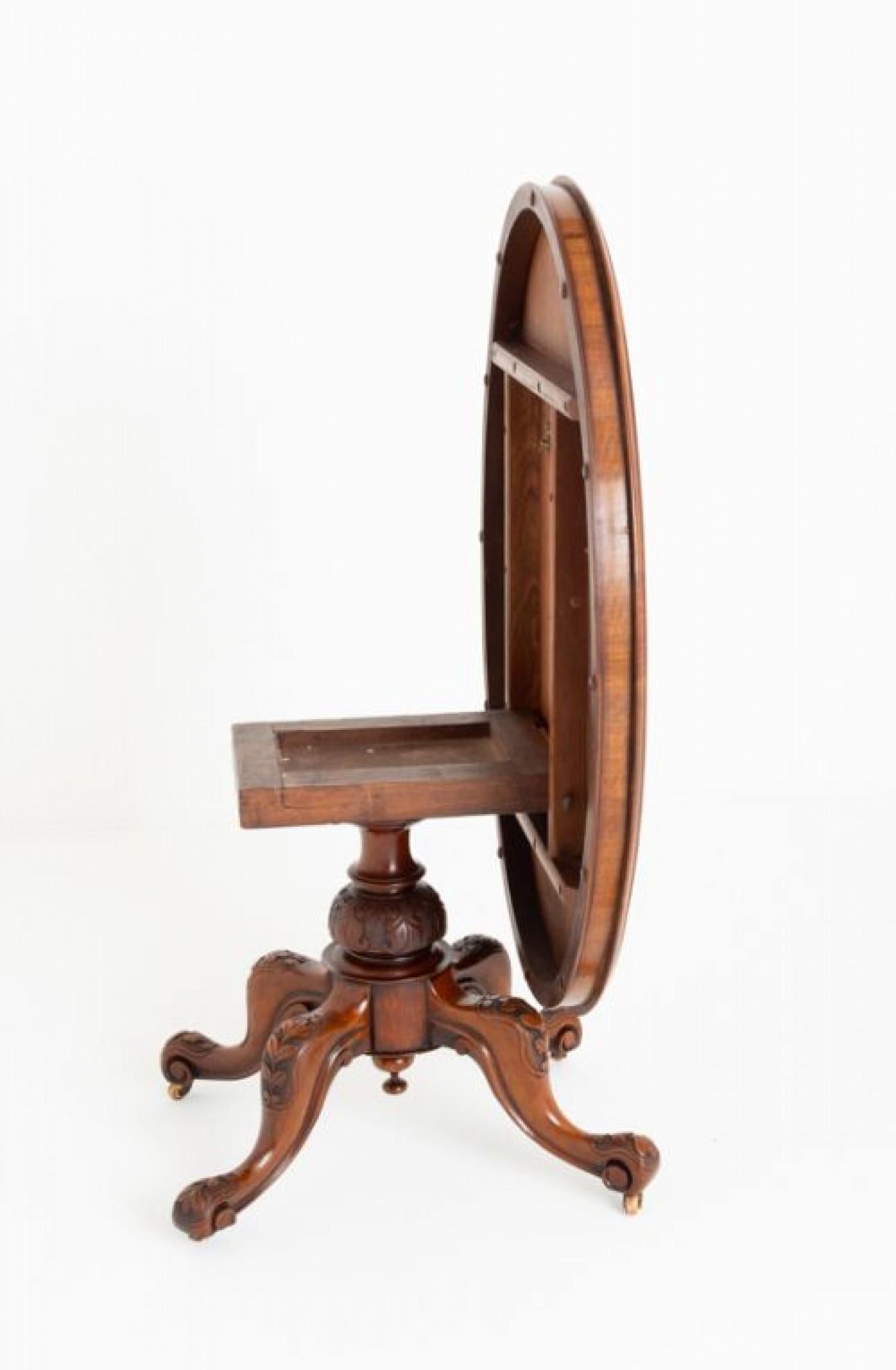 Period Victorian Loo Table Burr Walnut 1860 In Good Condition In Potters Bar, GB