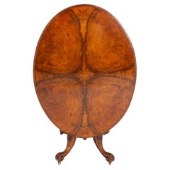 Period Victorian Loo Table Burr Walnut 1860