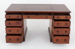 Period Victorian Pedestal Desk Mahogany 1860