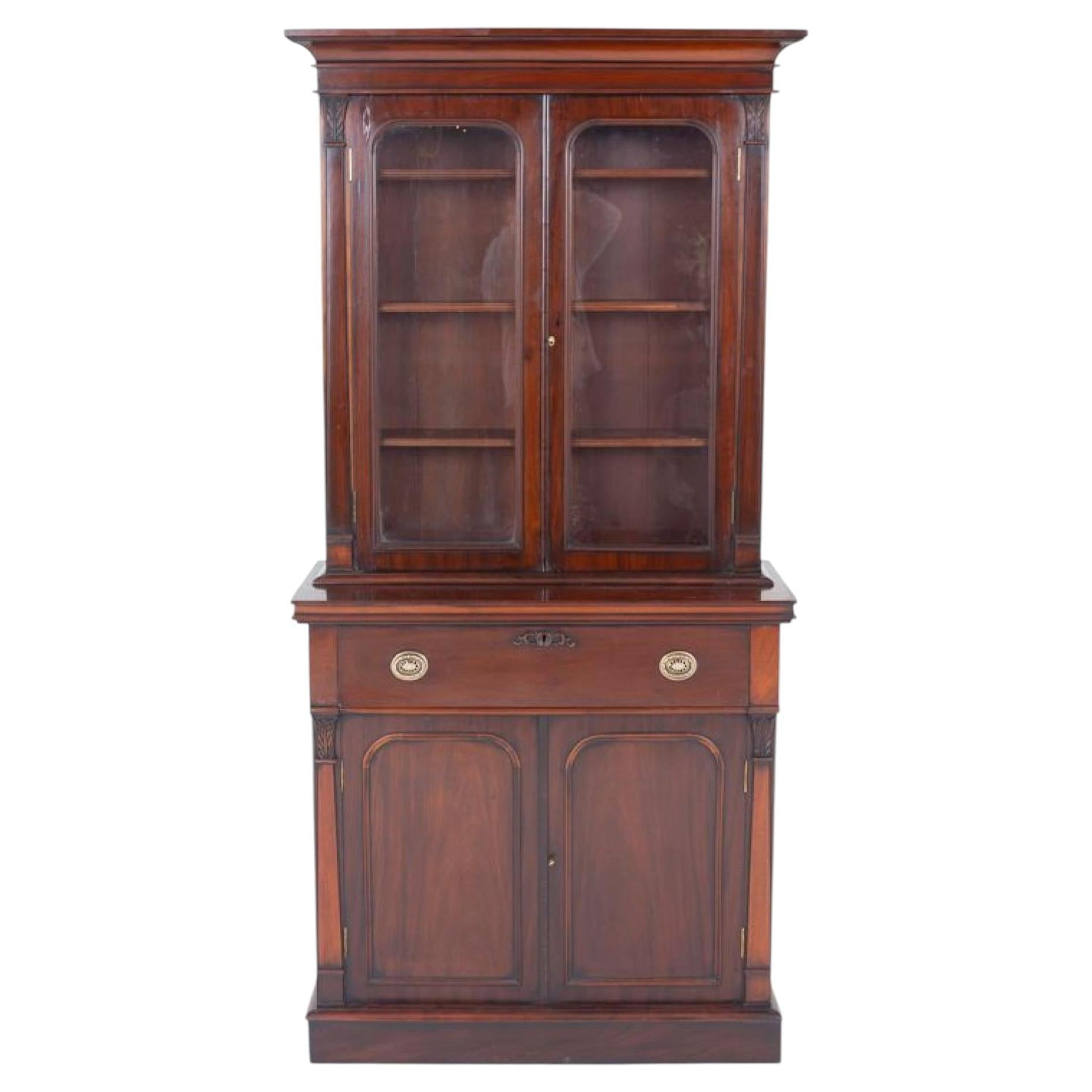 Bibliothèque Bureau Secretaire Victorien d'époque 1860 en vente